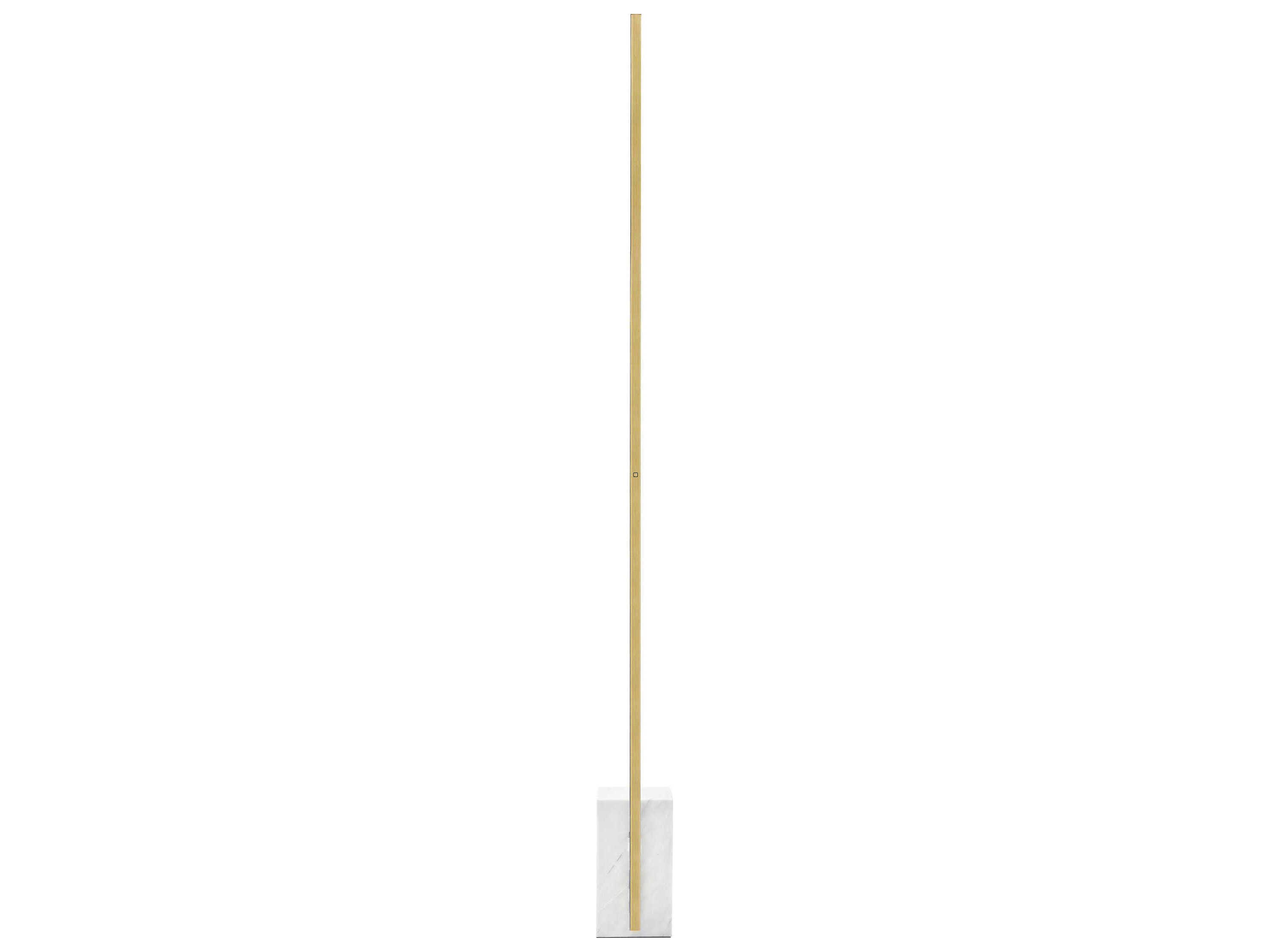 Visual Comfort Modern Klee Natural Brass White Marble Floor Lamp