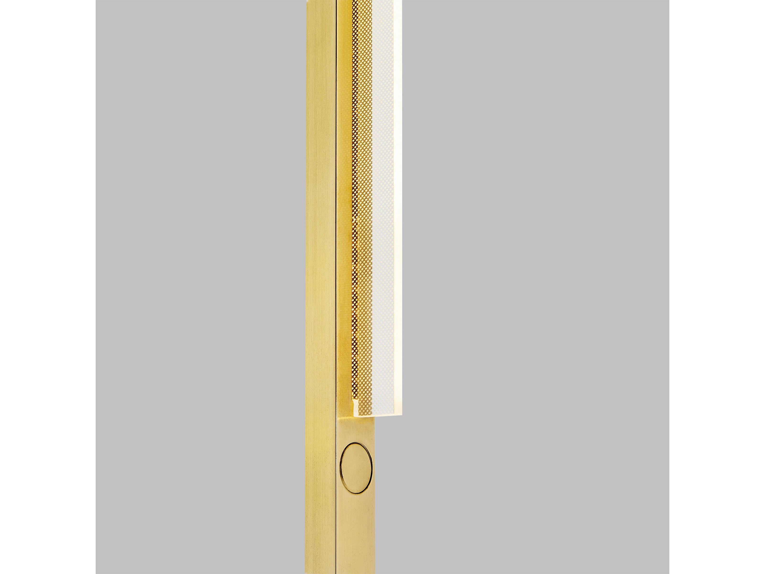 Visual Comfort Modern Klee Natural Brass White Marble Floor Lamp