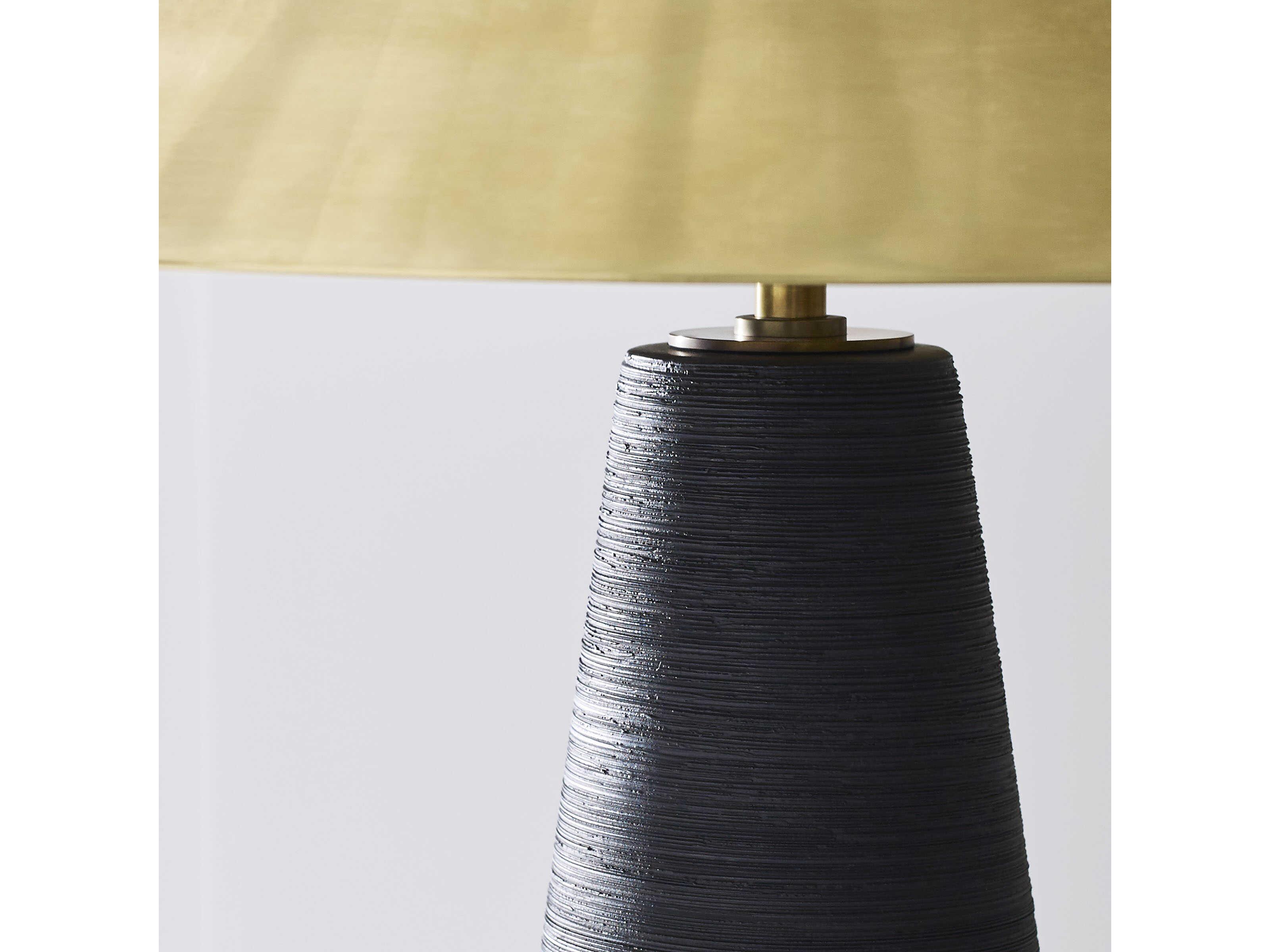 Visual Comfort Modern Karam Natural Brass Black Table Lamp