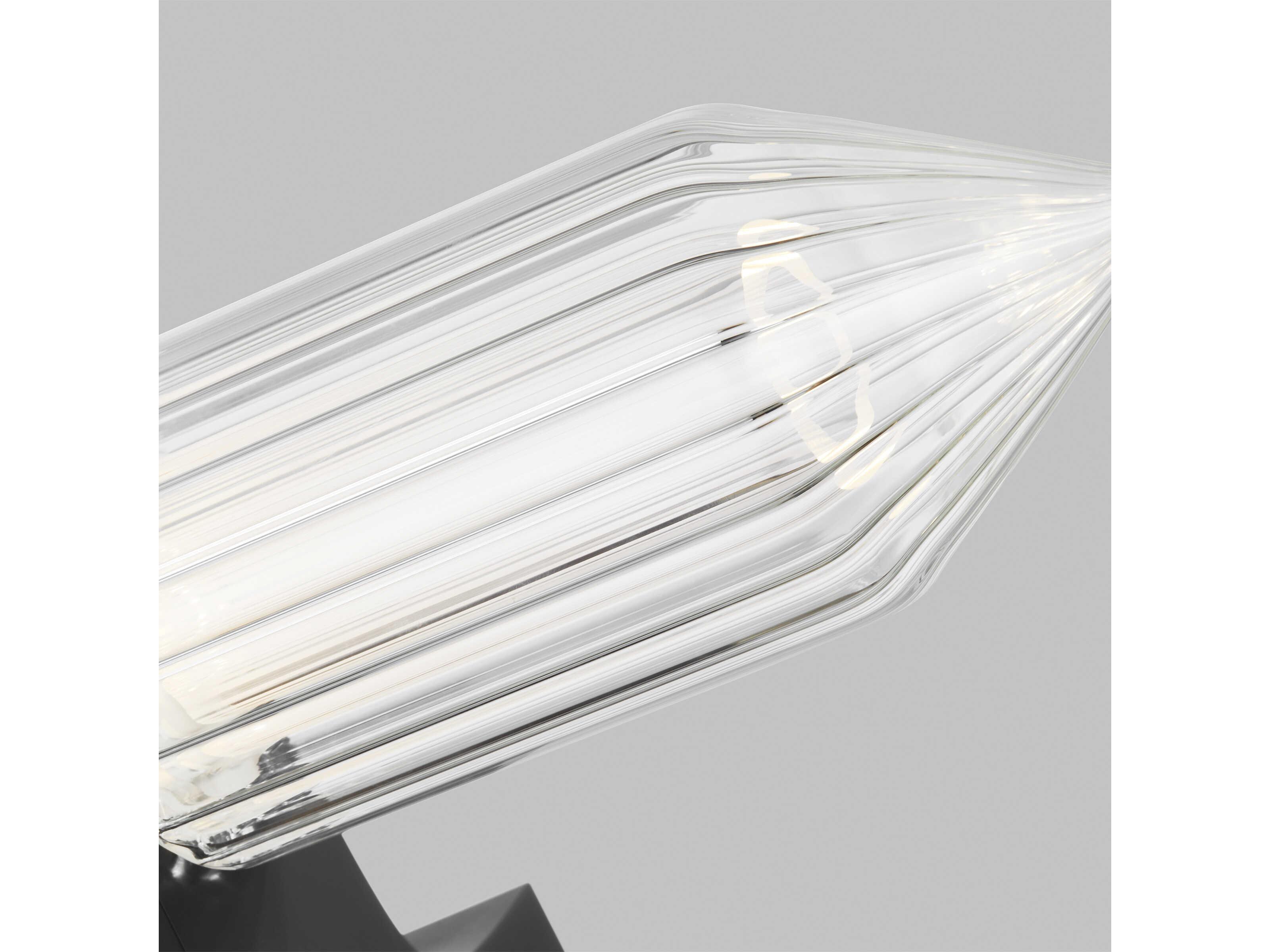 Visual Comfort Modern Langston Plated Dark Bronze Cut Crystal Table Lamp