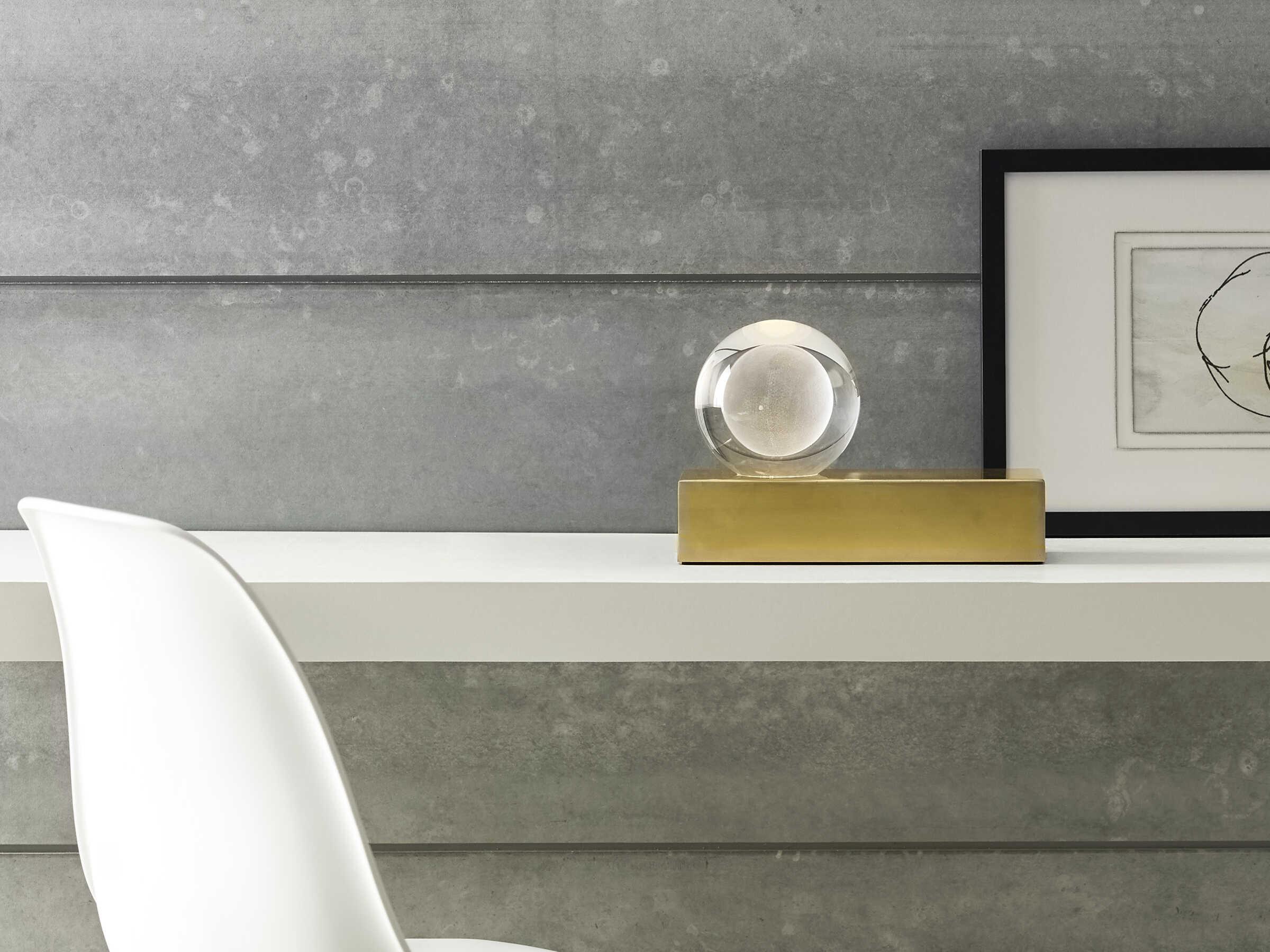 Visual Comfort Modern Mina Natural Brass Table Lamp