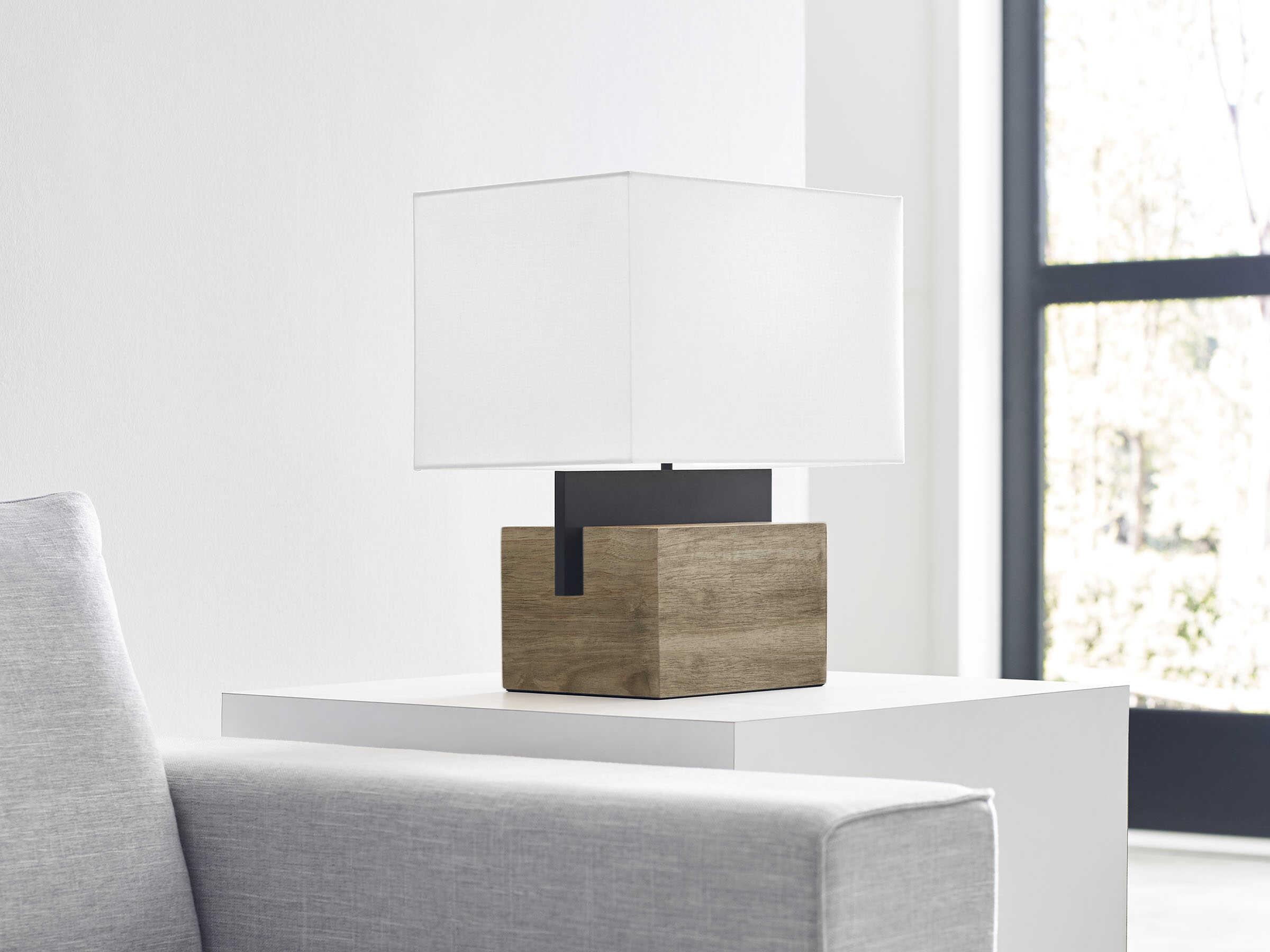 Visual Comfort Modern Slab Nightshade Black Table Lamp