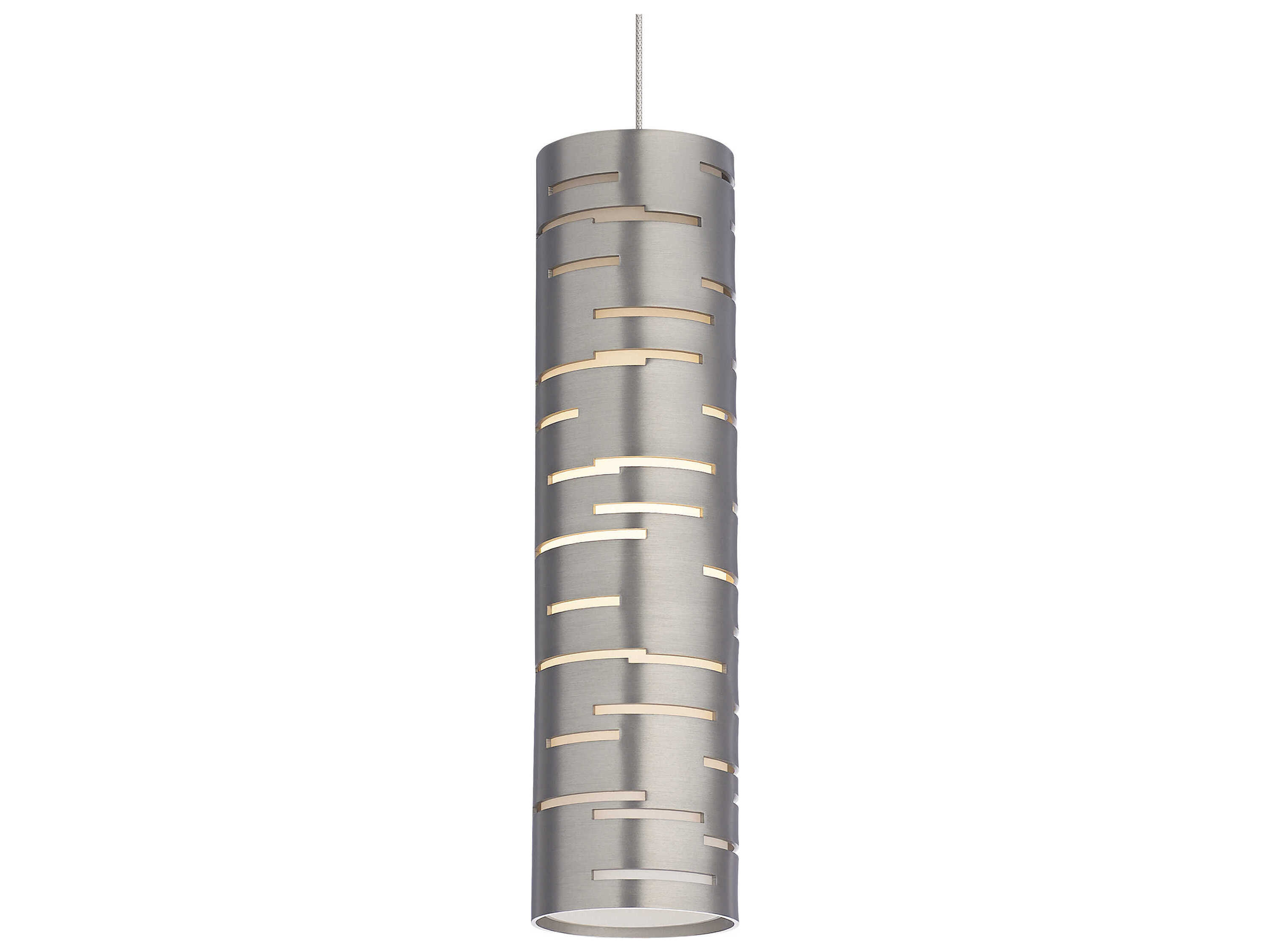 Visual Comfort Modern Revel 1-Light Satin Nickel Cylinder Mini Pendant