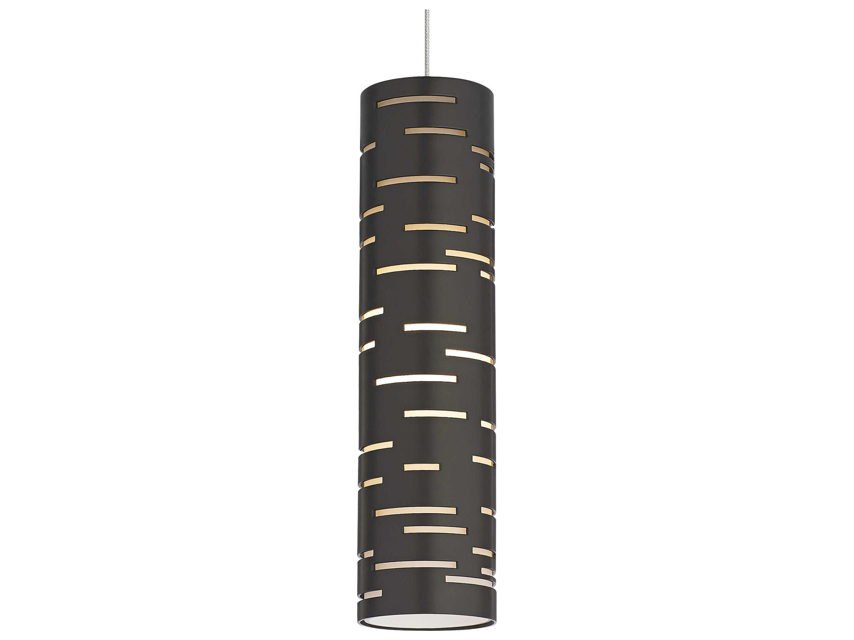 Visual Comfort Modern Revel 1-Light Satin Nickel Bronze Cylinder Mini Pendant
