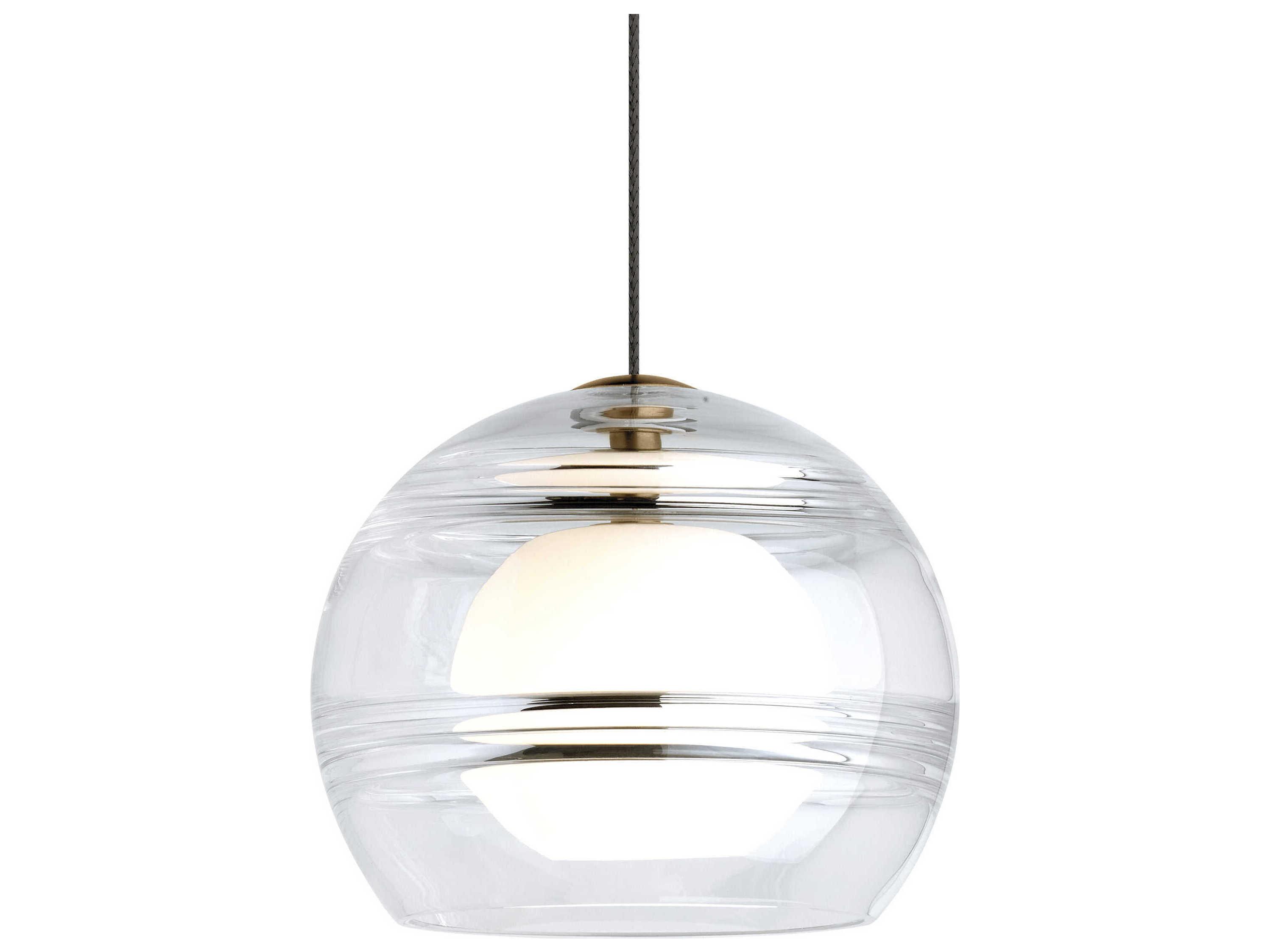 Visual Comfort Modern Sedona 1-Light Aged Brass Clear Globe Mini Pendant