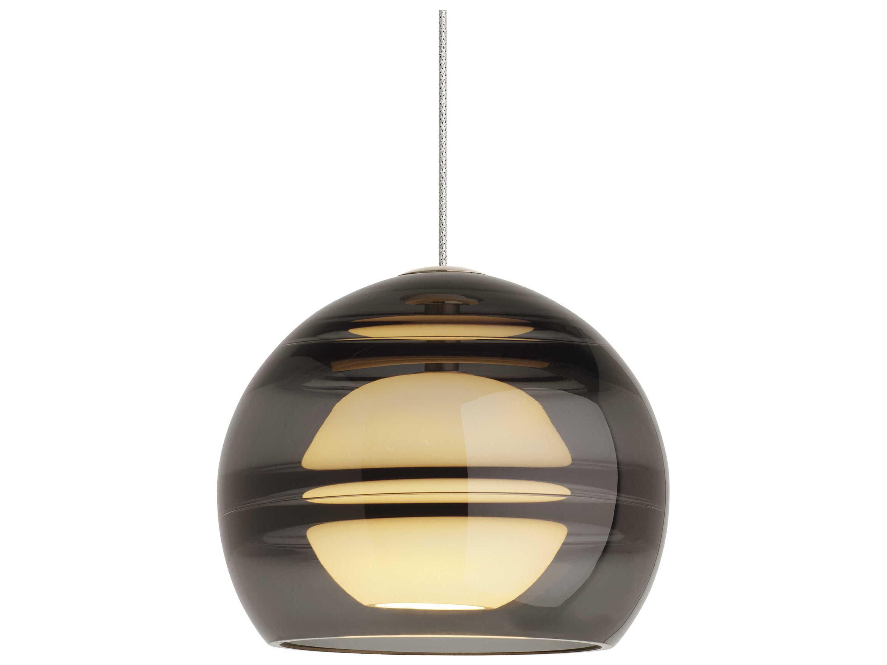 Visual Comfort Modern Sedona 1-Light Satin Nickel Black Globe Mini Pendant