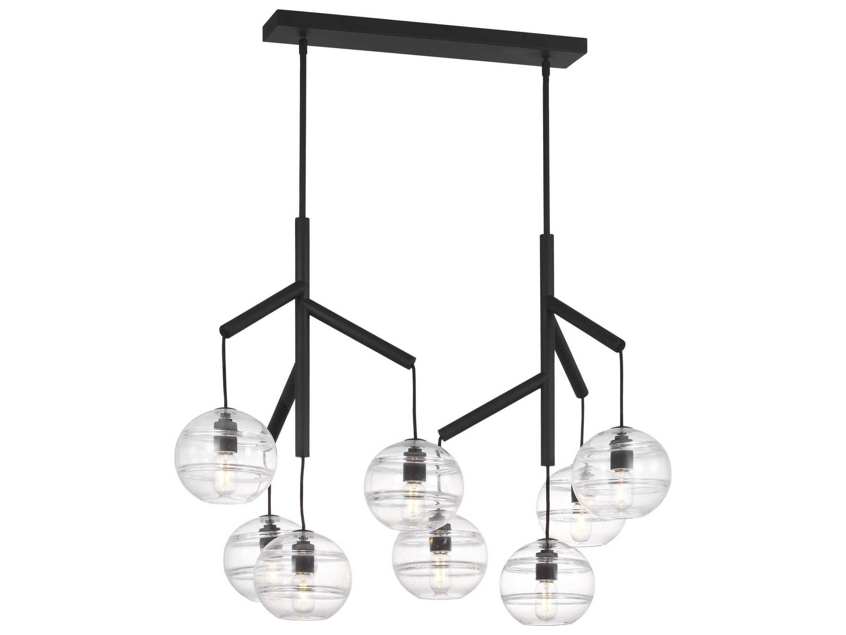 Visual Comfort Modern Sedona 8-Light White Black Globe Island Pendant