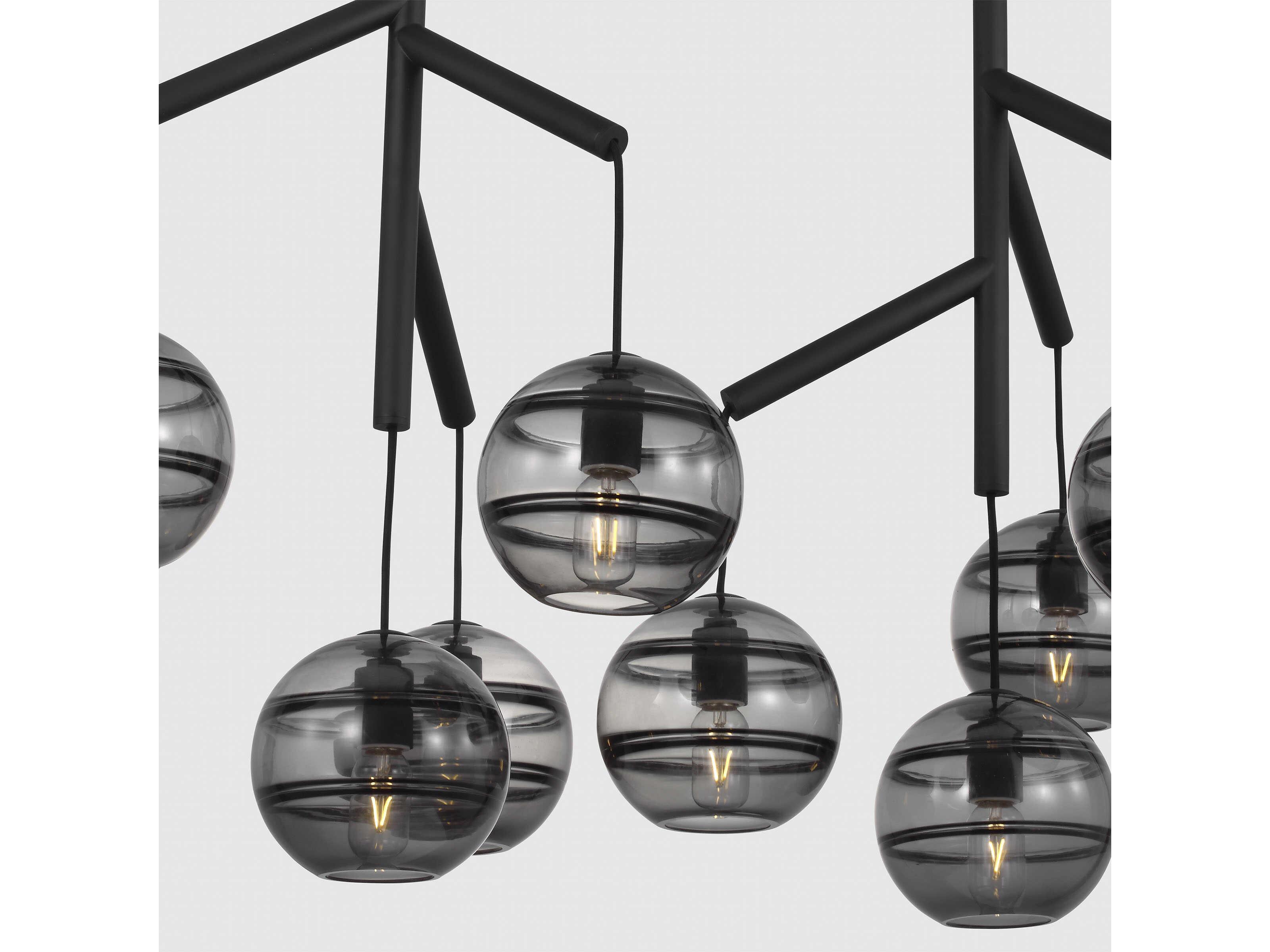 Visual Comfort Modern Sedona 8-Light Brown Globe Island Pendant