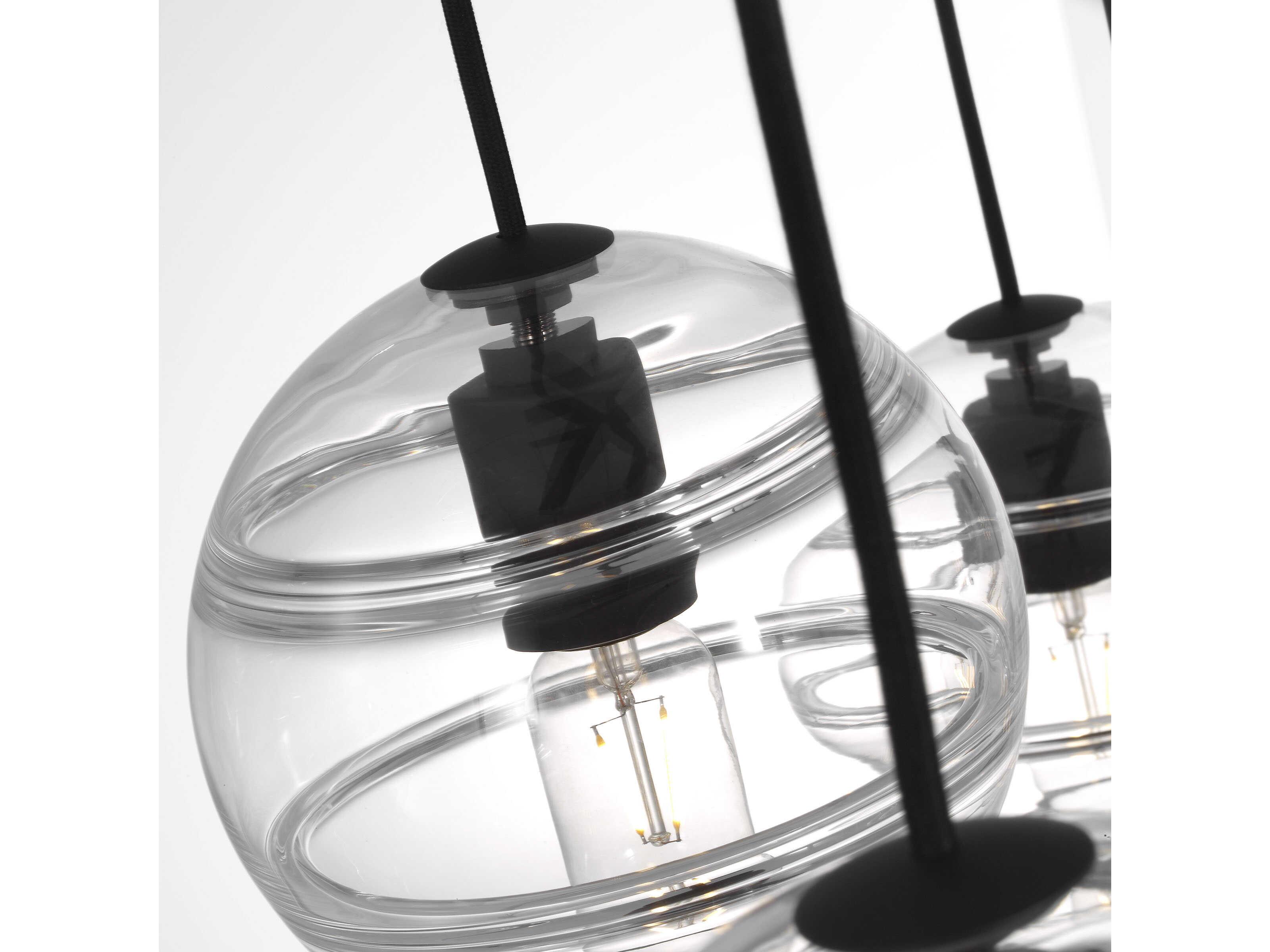 Visual Comfort Modern Sedona 12-Light White Black Globe Island Pendant