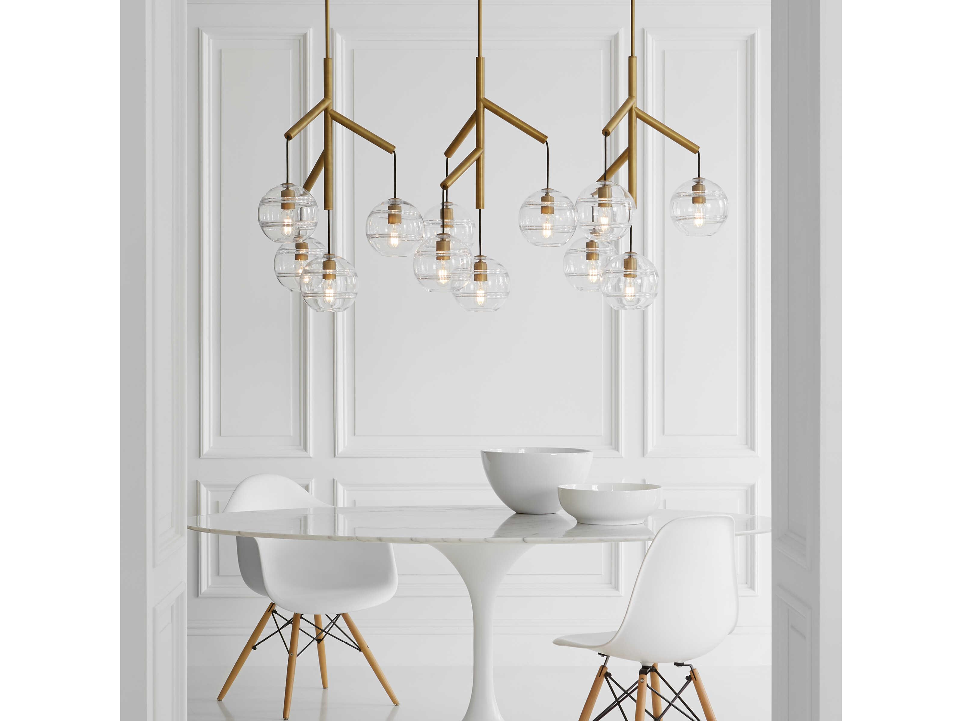 Visual Comfort Modern Sedona 12-Light Aged Brass Globe Island Pendant