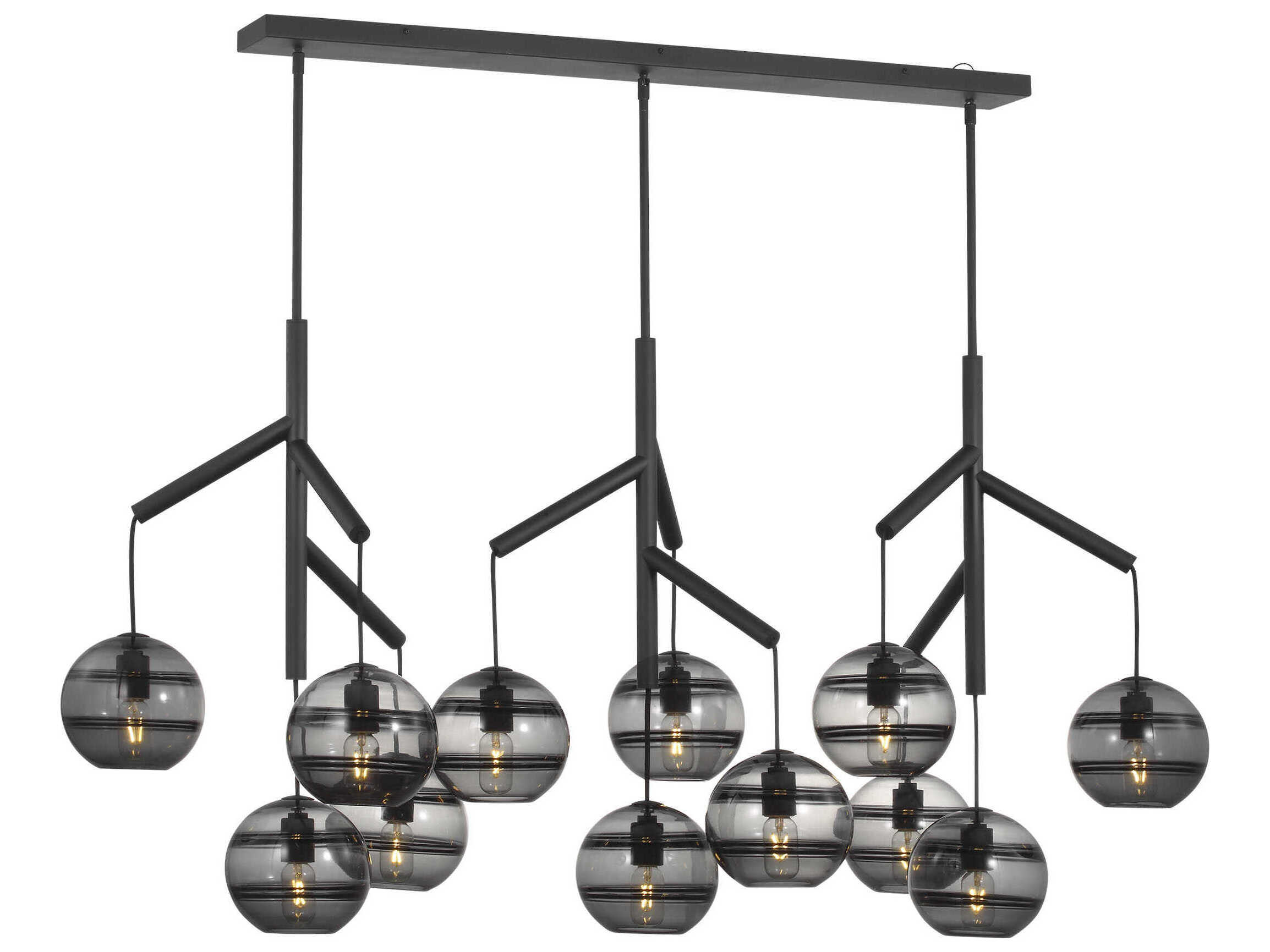 Visual Comfort Modern Sedona 12-Light Brown Globe Island Pendant
