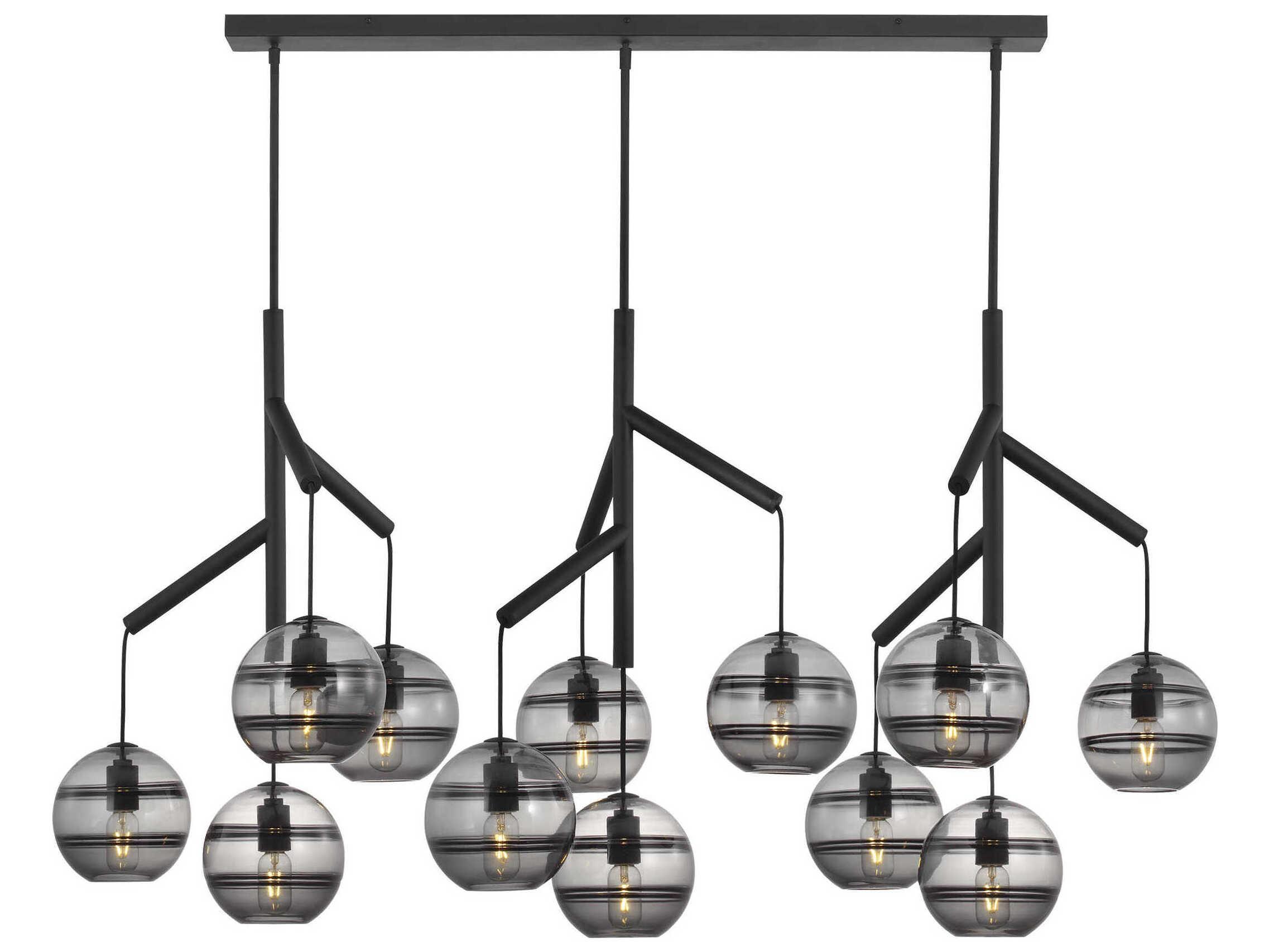 Visual Comfort Modern Sedona 12-Light Brown Globe Island Pendant