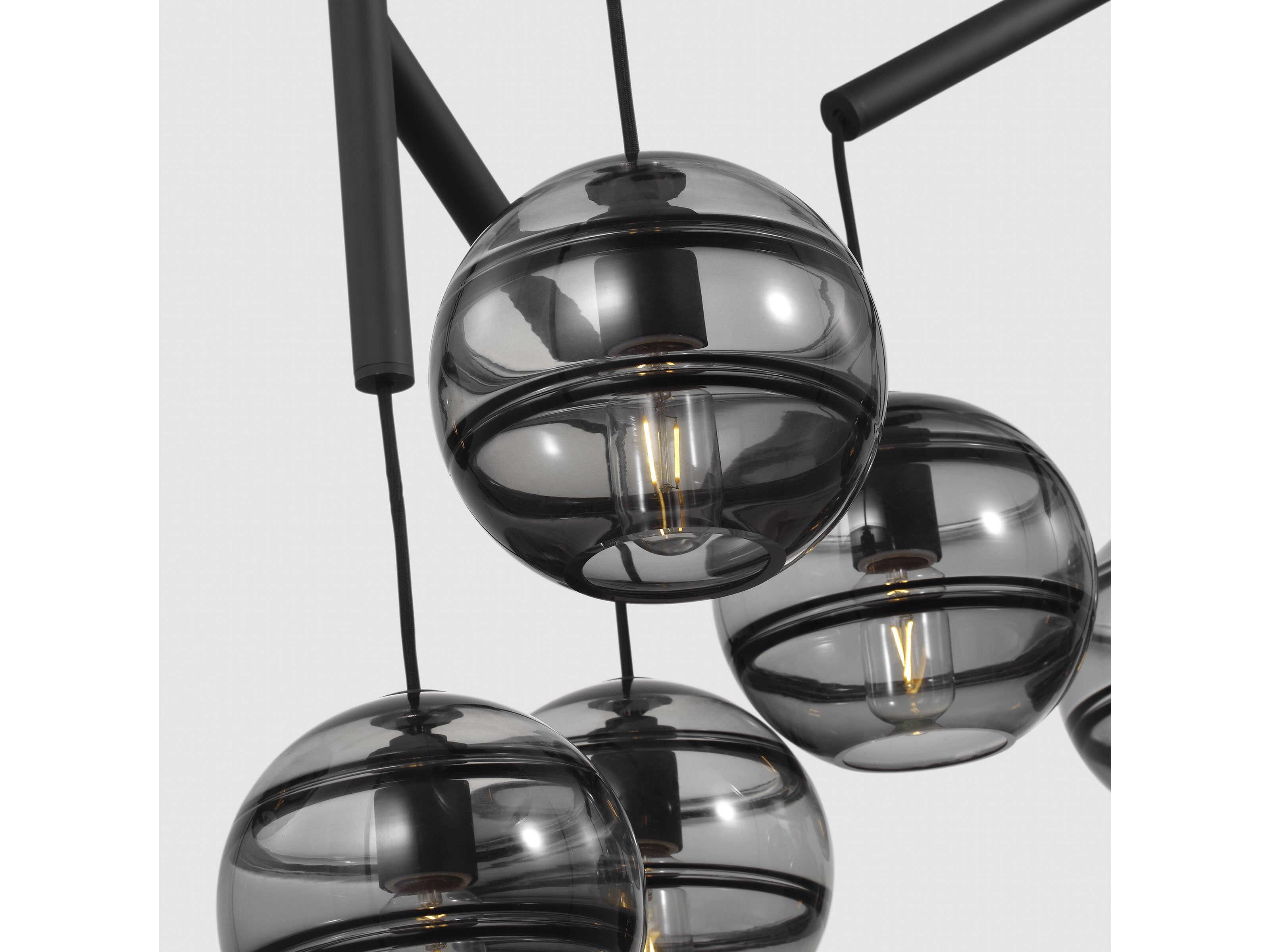 Visual Comfort Modern Sedona 12-Light Brown Globe Island Pendant
