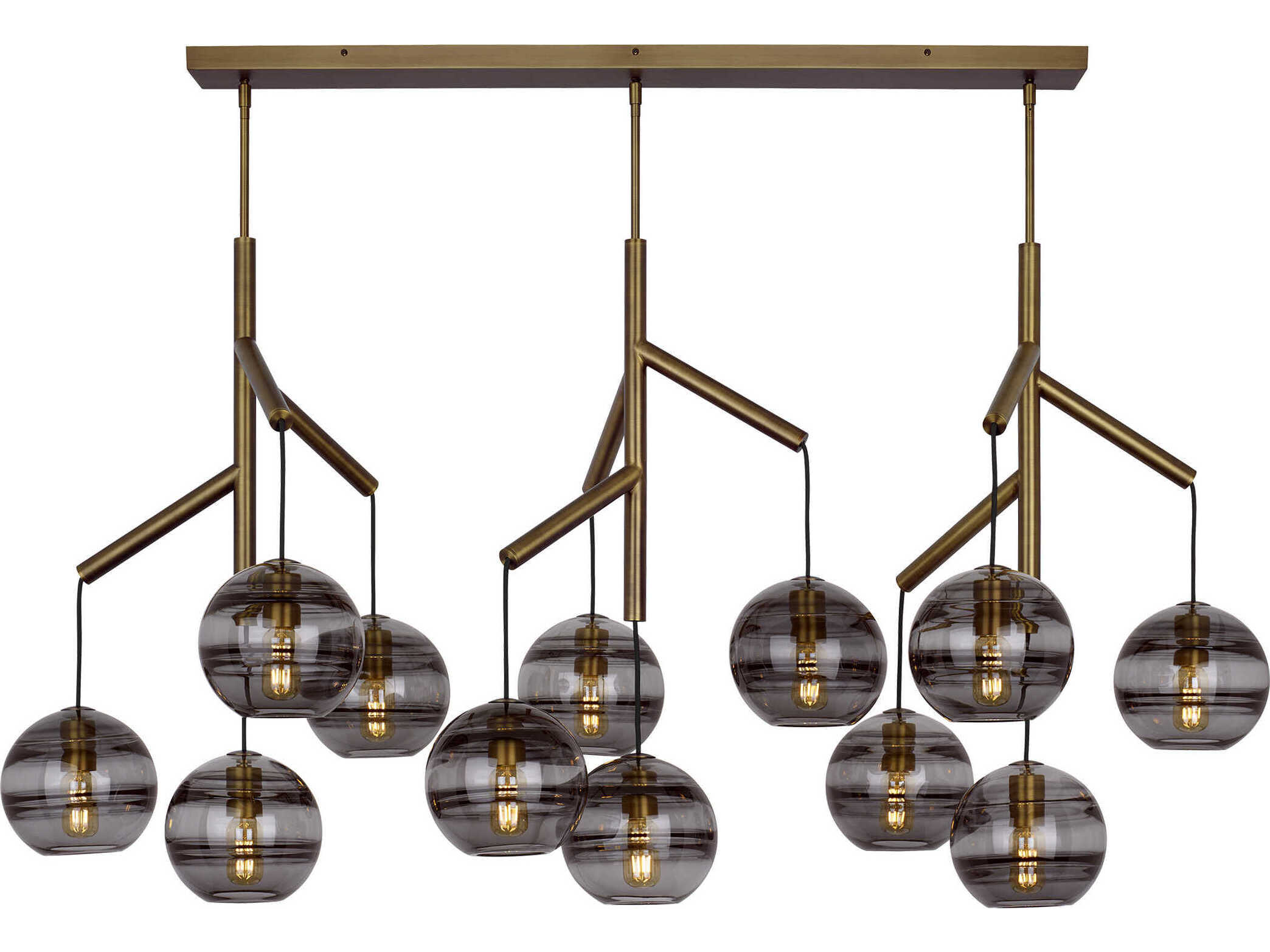 Visual Comfort Modern Sedona 12-Light Aged Brass Globe Island Pendant