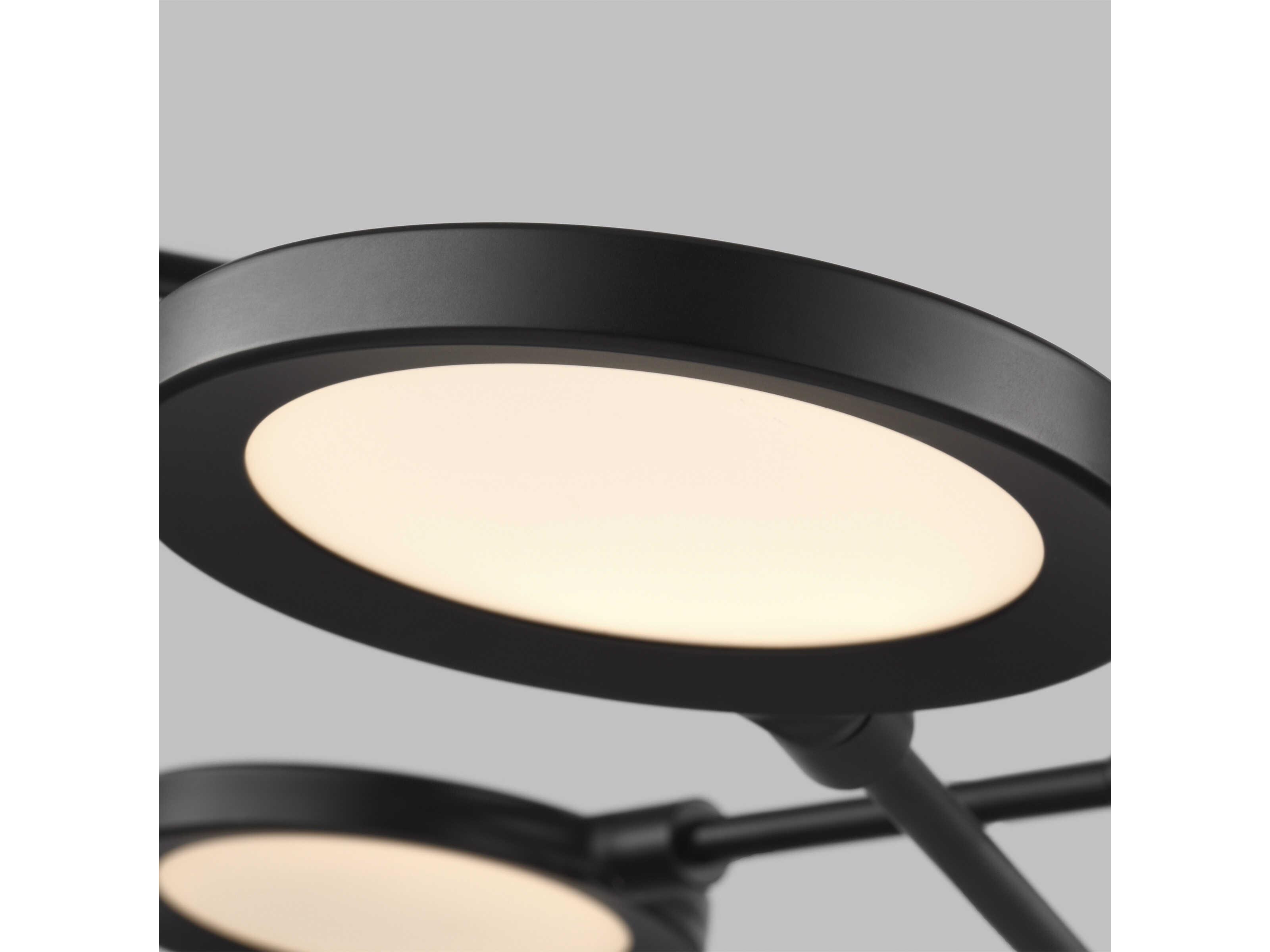 Visual Comfort Modern Spectica 6-Light Matte Black Chandelier