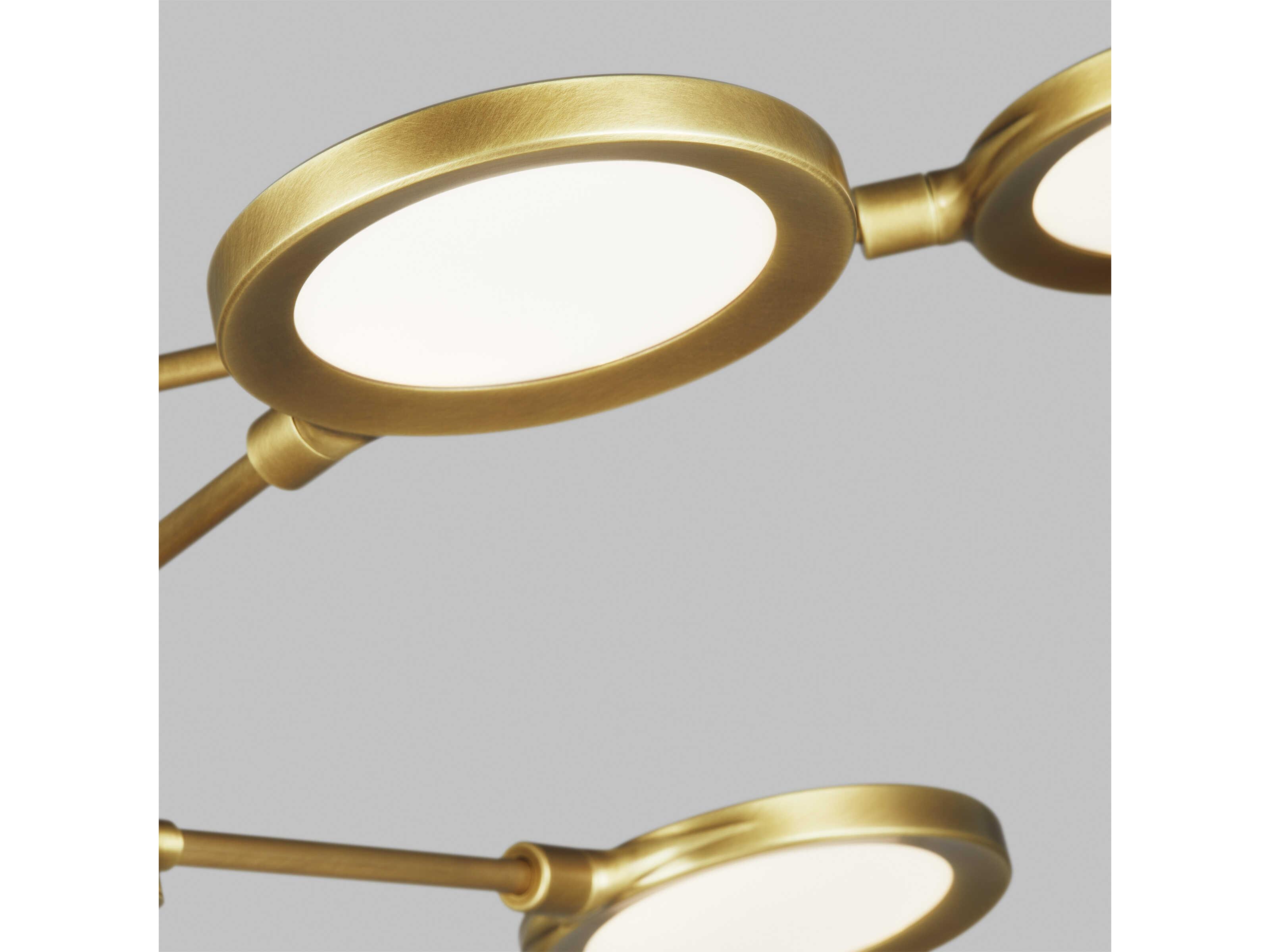 Visual Comfort Modern Spectica 6-Light Plated Brass Chandelier