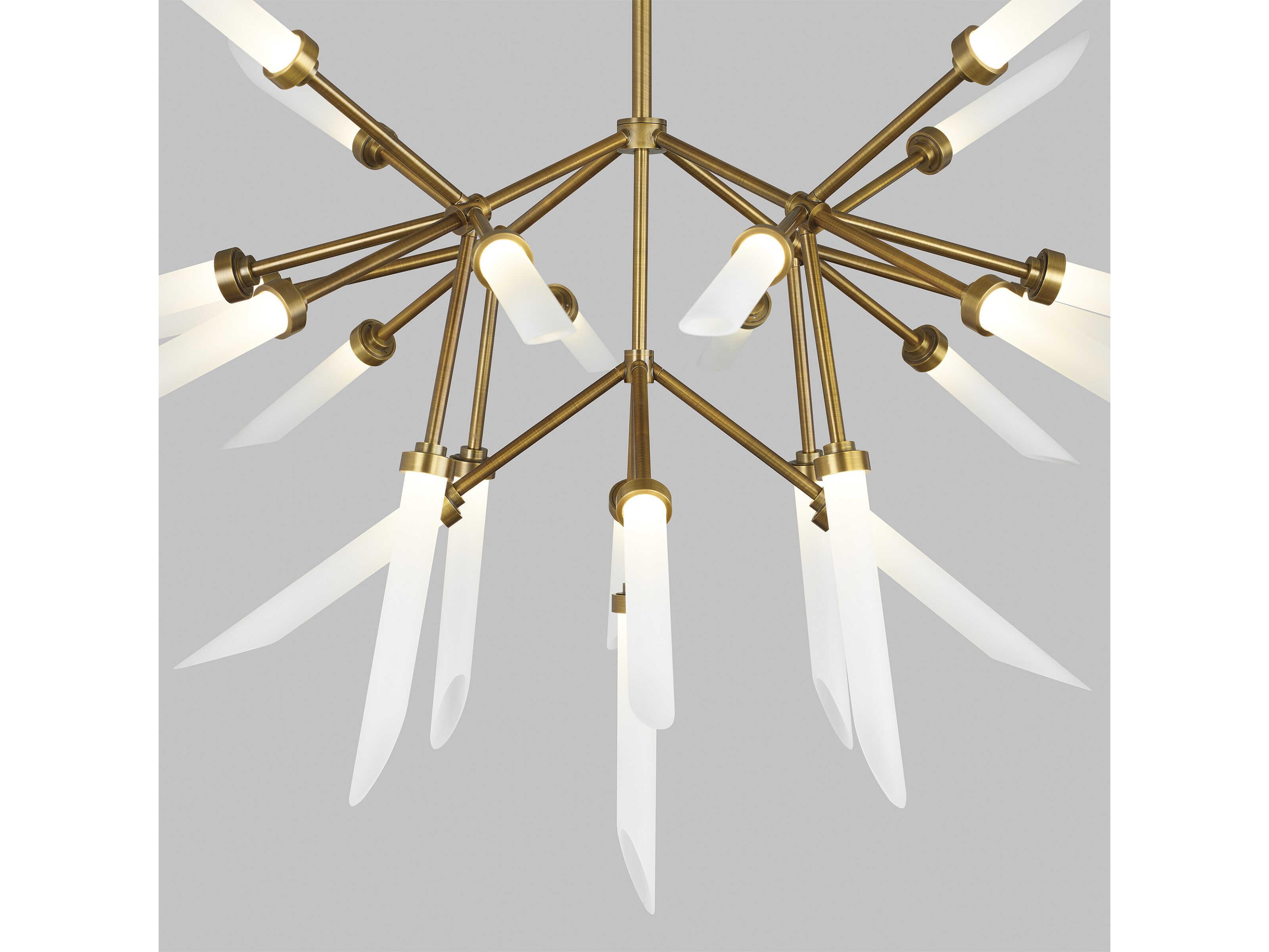 Visual Comfort Modern Spur 25-Light Aged Brass Chandelier