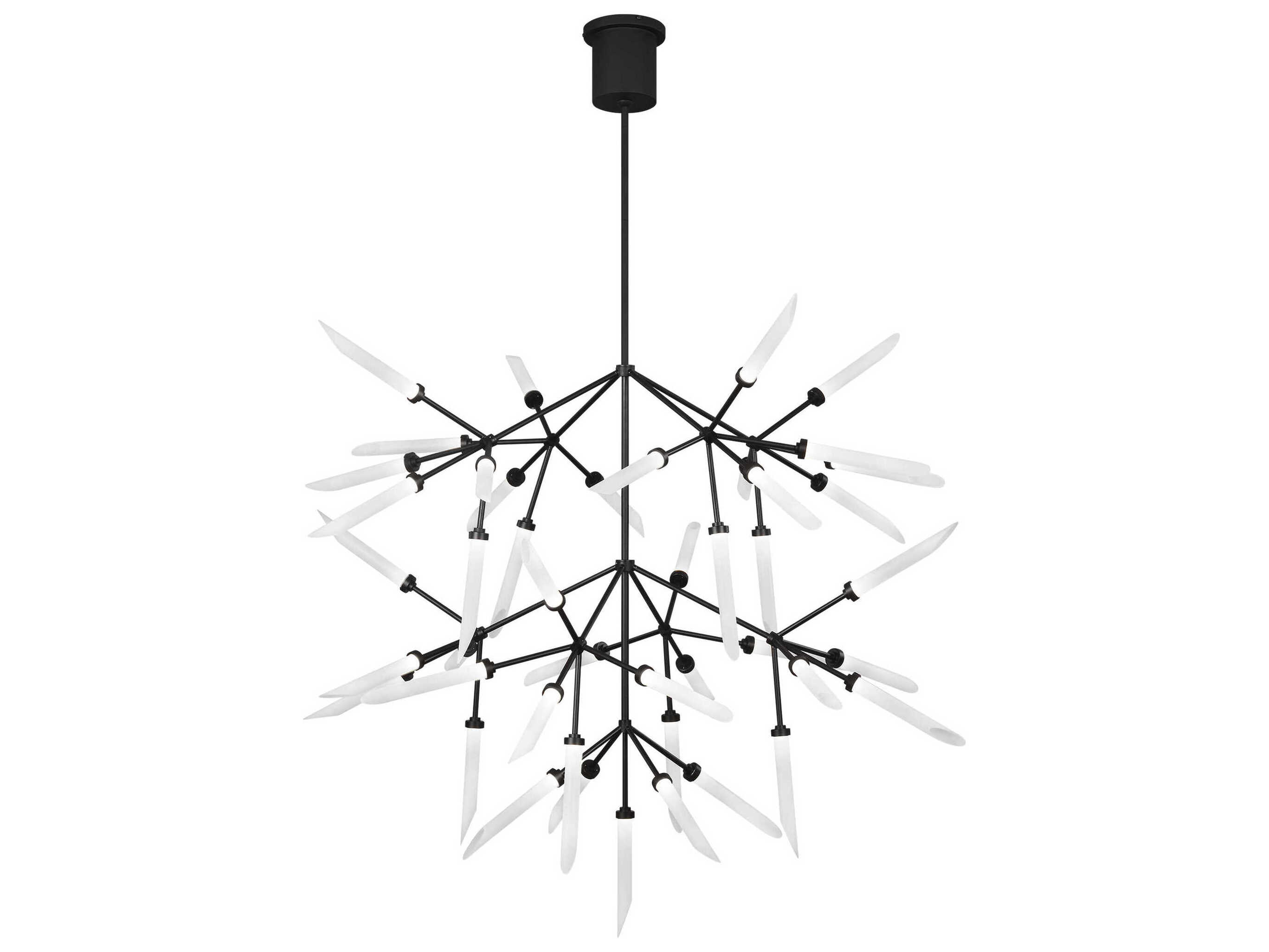 Visual Comfort Modern Spur 45-Light Matte Black Chandelier