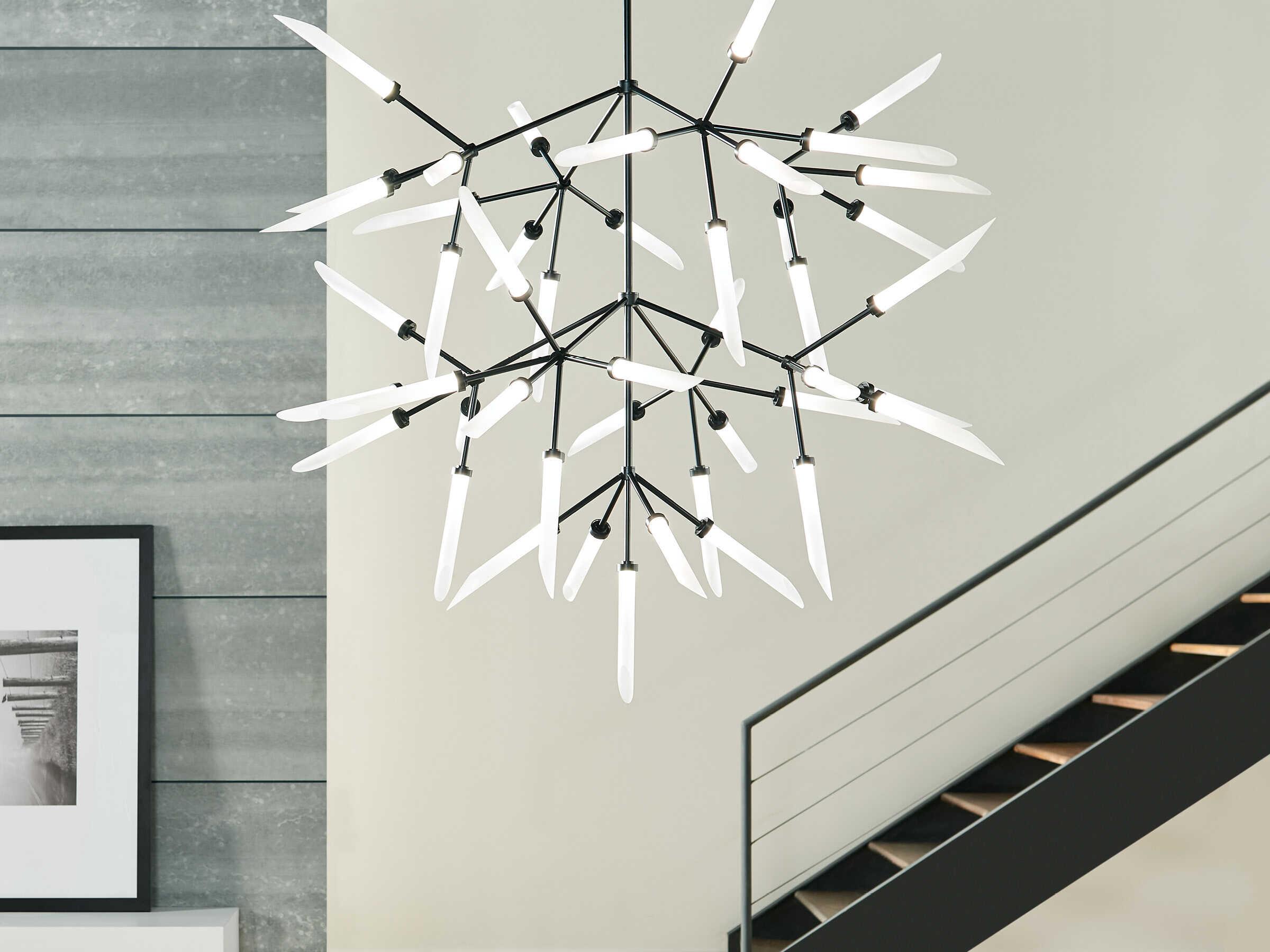 Visual Comfort Modern Spur 45-Light Matte Black Chandelier