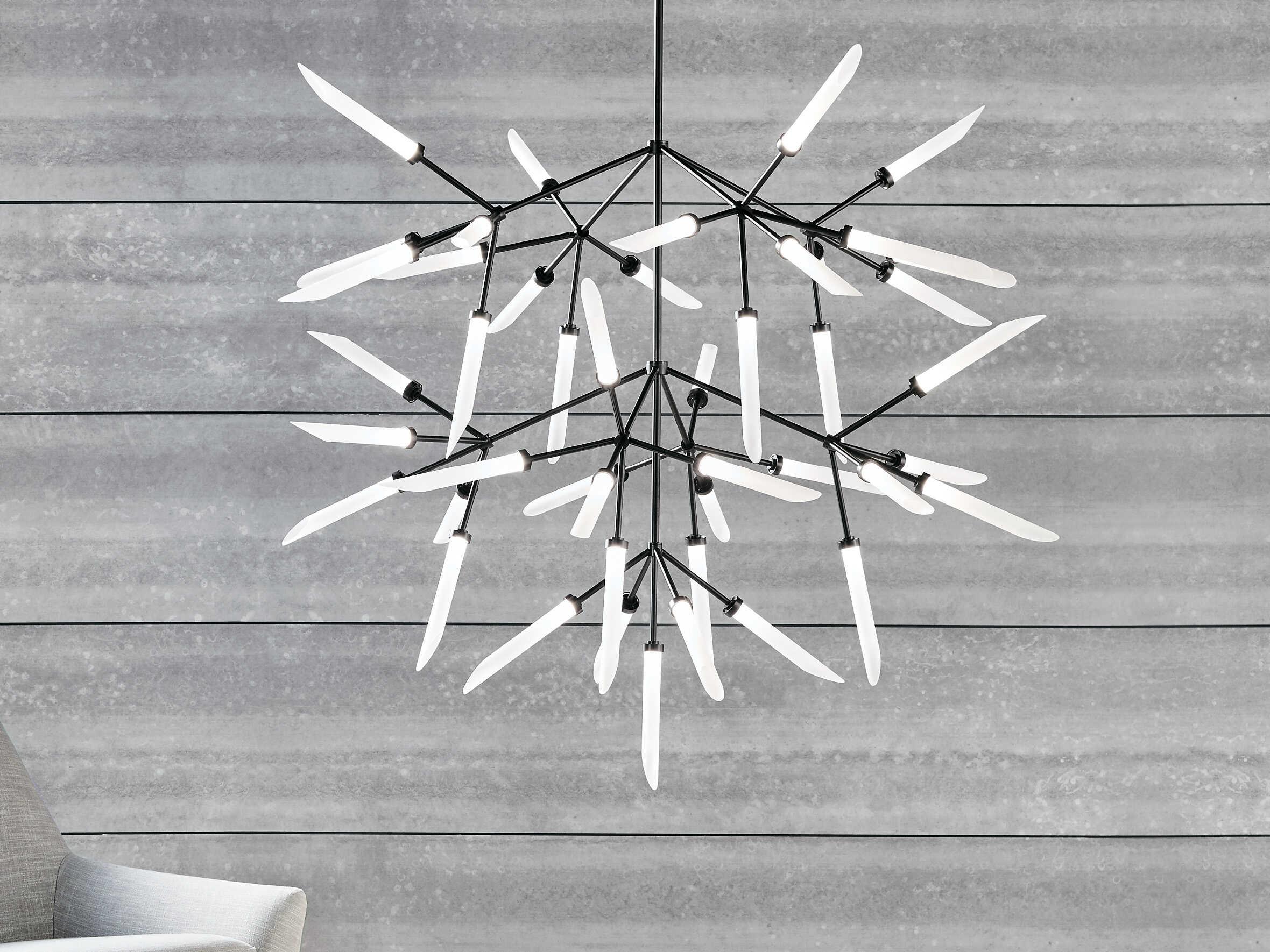 Visual Comfort Modern Spur 45-Light Matte Black Chandelier