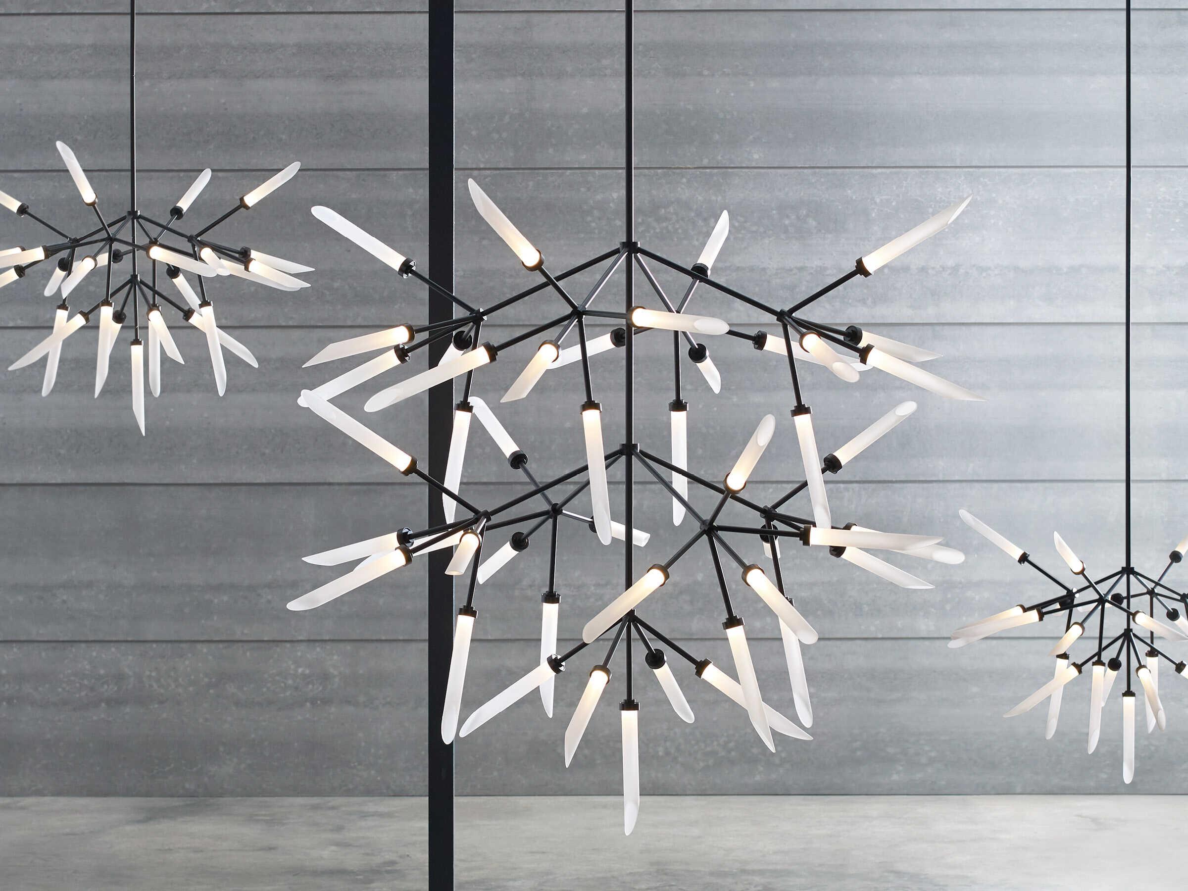 Visual Comfort Modern Spur 45-Light Matte Black Chandelier