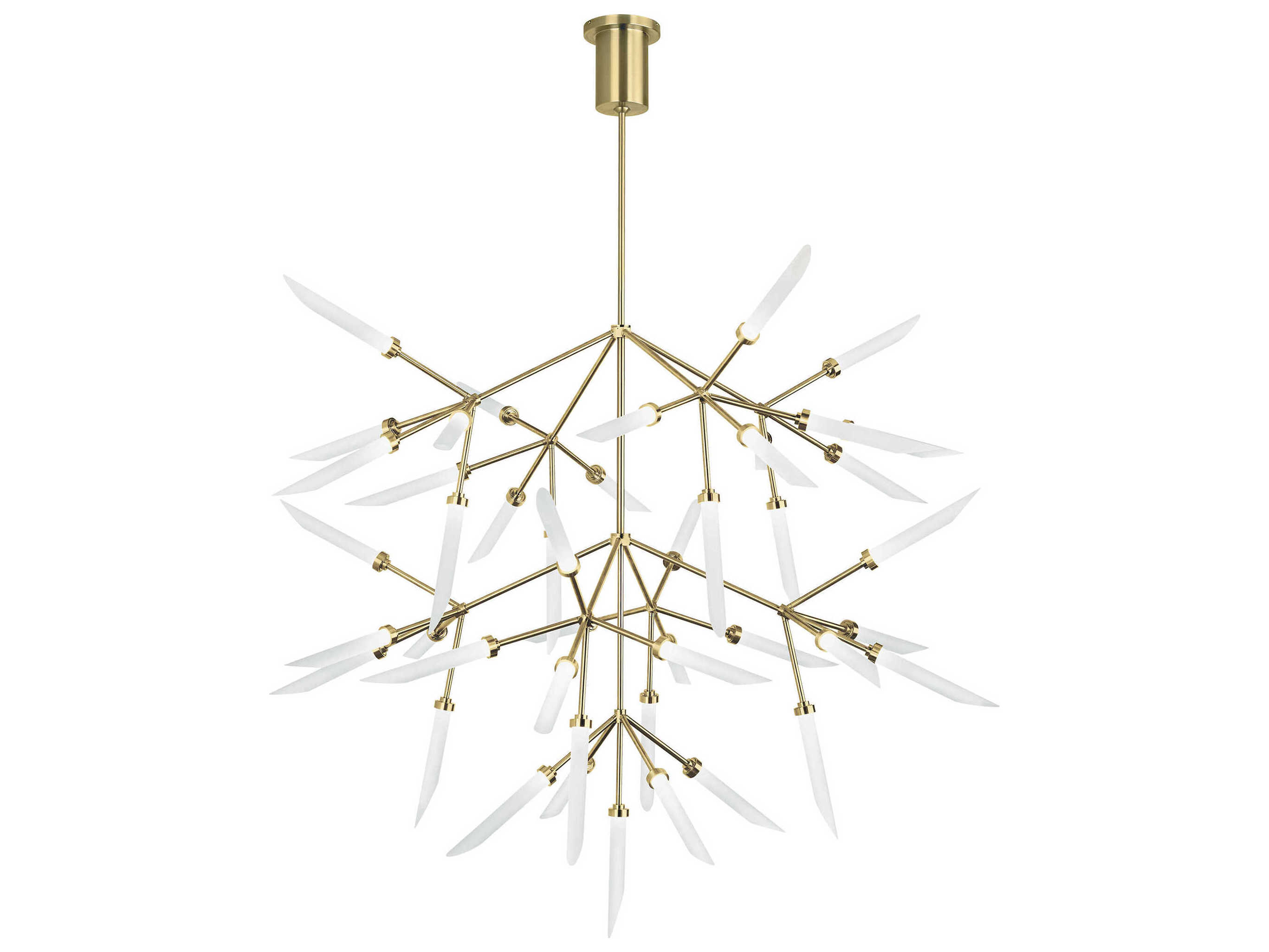 Visual Comfort Modern Spur 45-Light Aged Brass Chandelier