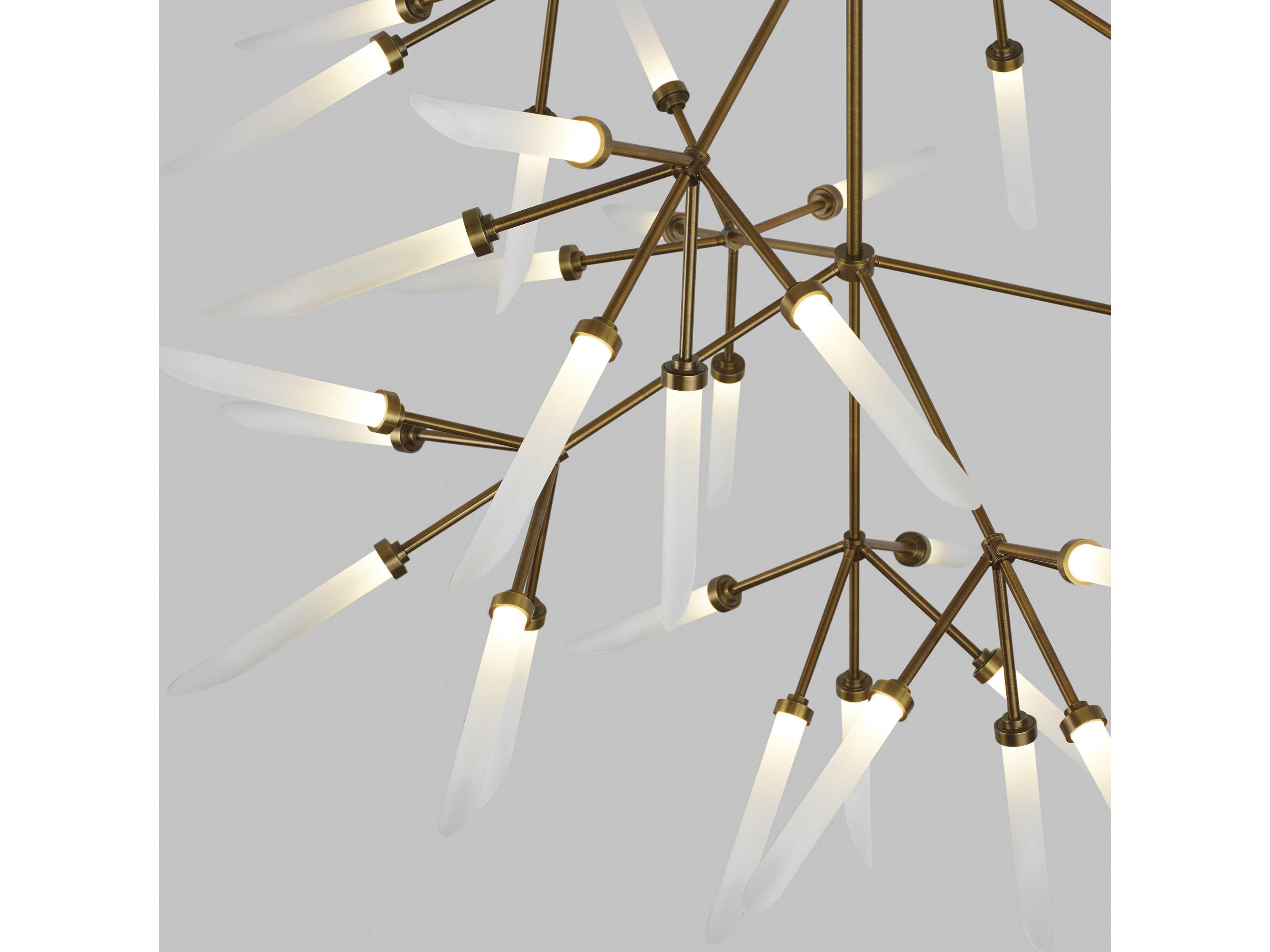 Visual Comfort Modern Spur 45-Light Aged Brass Chandelier