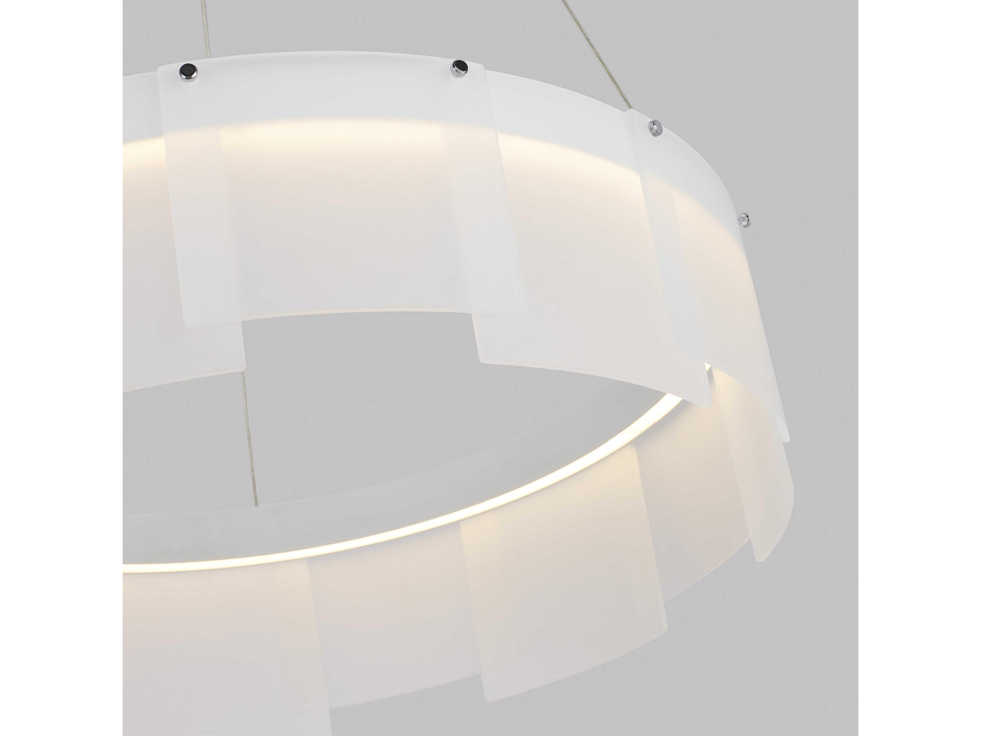 Visual Comfort Modern Stratos 1-Light White Round Pendant
