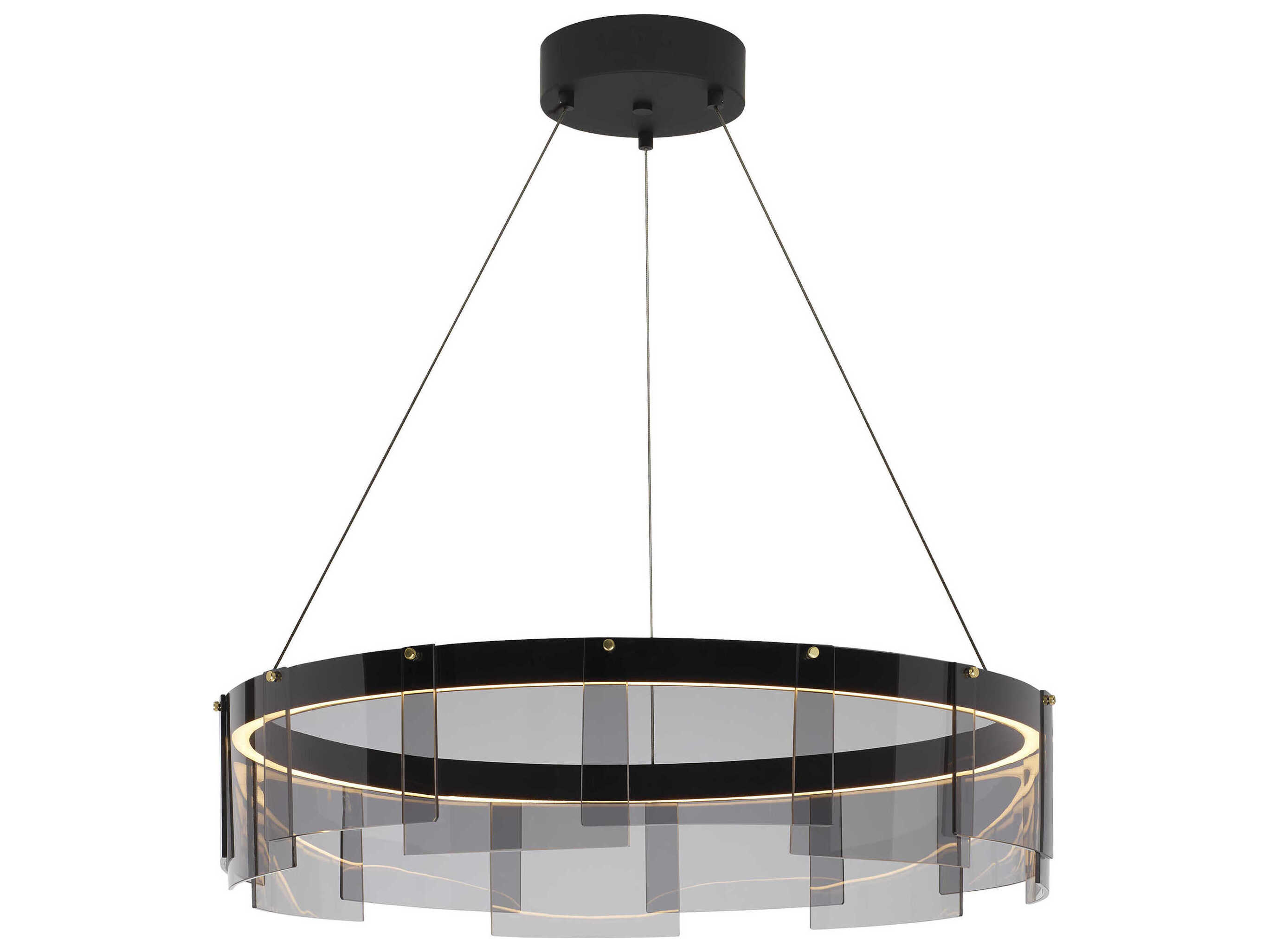Visual Comfort Modern Stratos 1-Light Black Round Pendant
