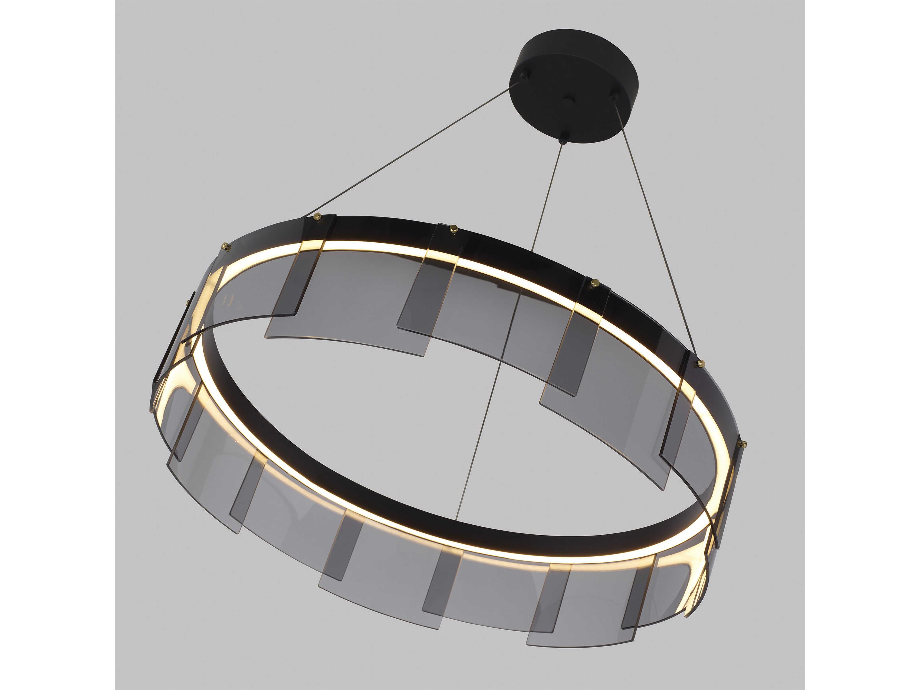 Visual Comfort Modern Stratos 1-Light Black Round Pendant