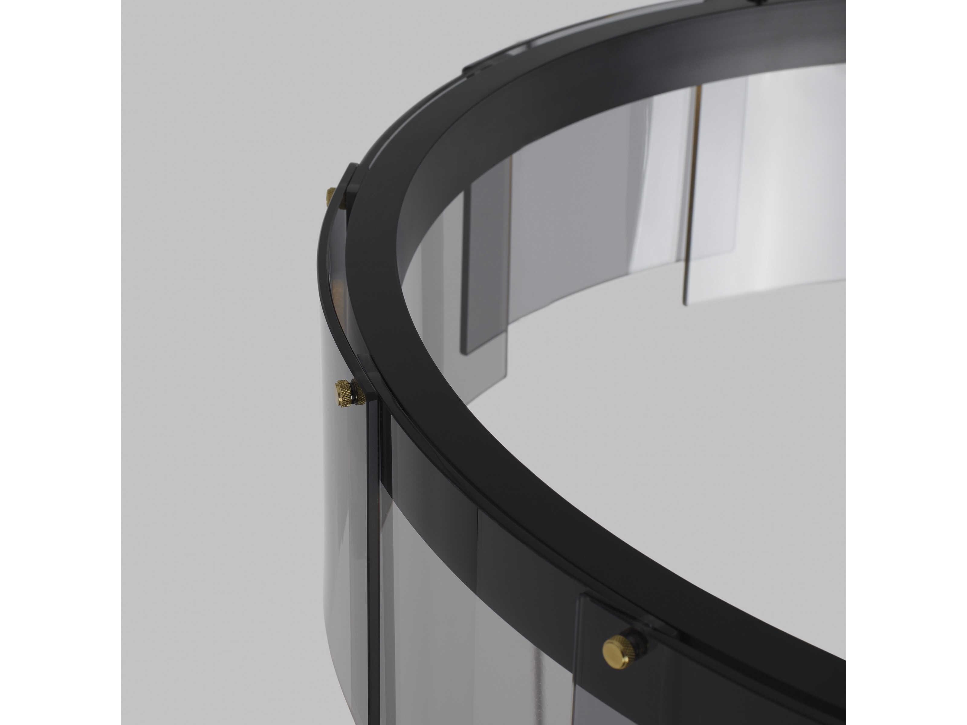 Visual Comfort Modern Stratos 1-Light Black Round Pendant