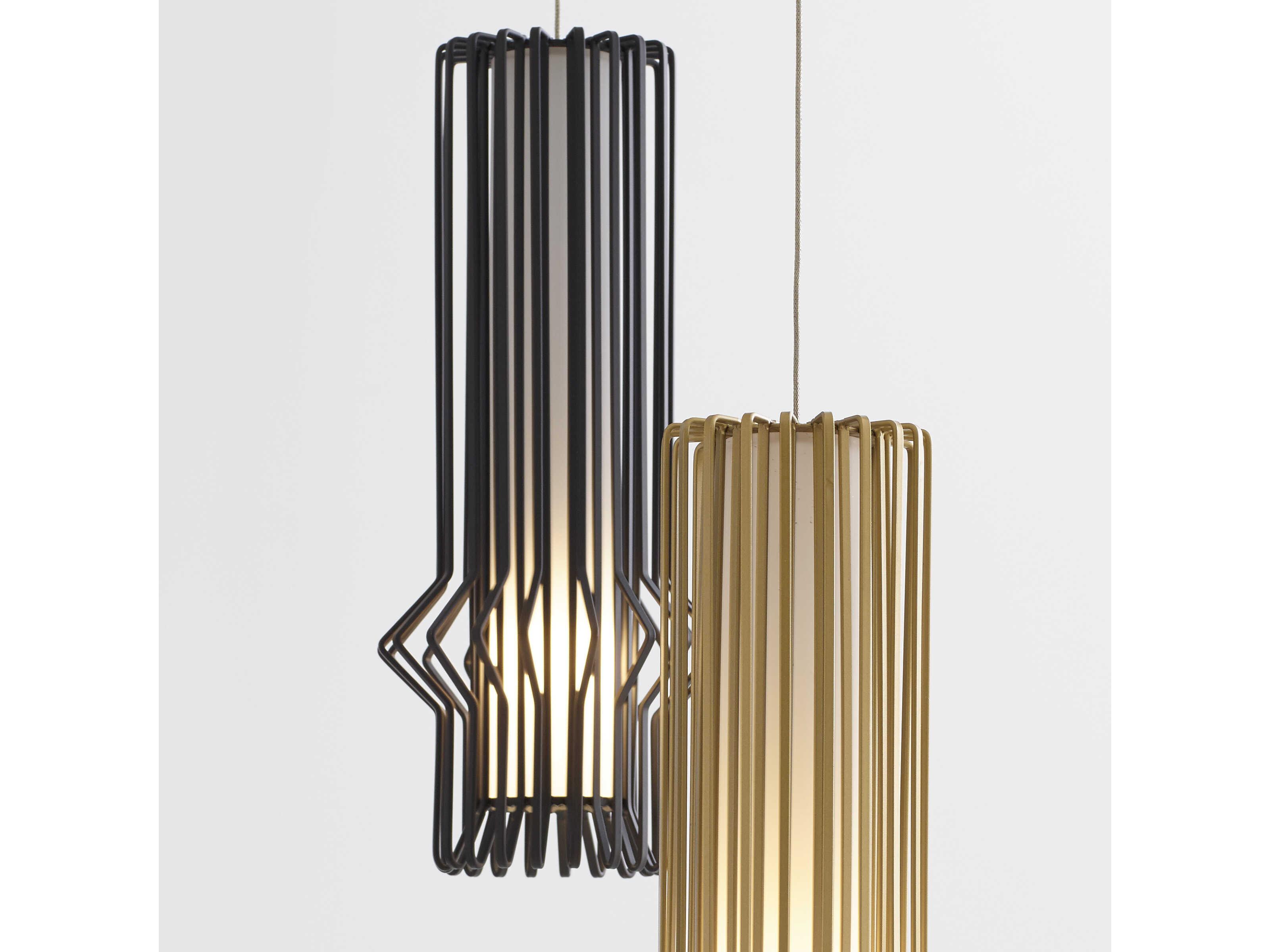 Visual Comfort Modern Syrma 1-Light Satin Nickel Black Mini Pendant