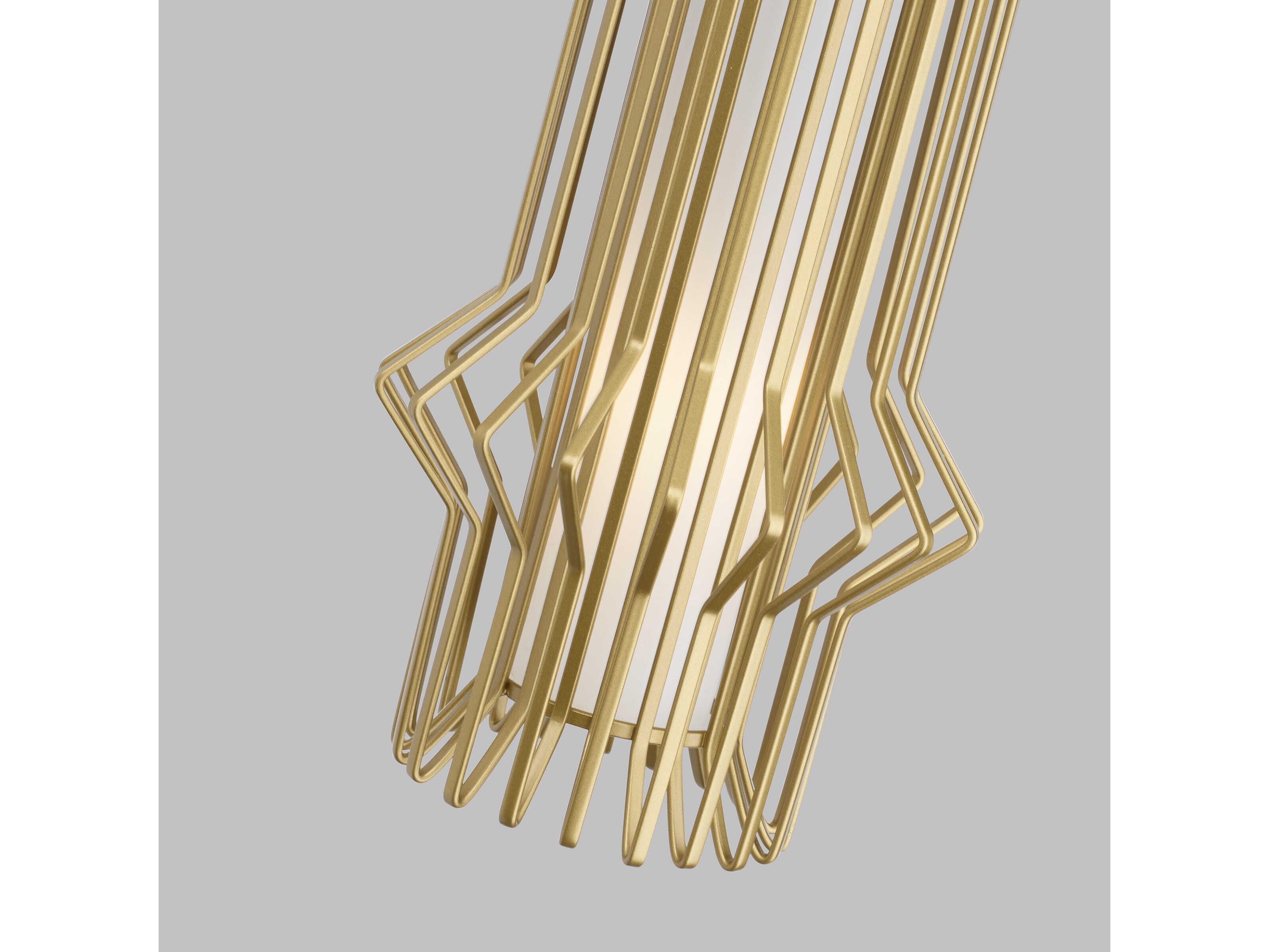 Visual Comfort Modern Syrma 1-Light Satin Nickel Gold Mini Pendant