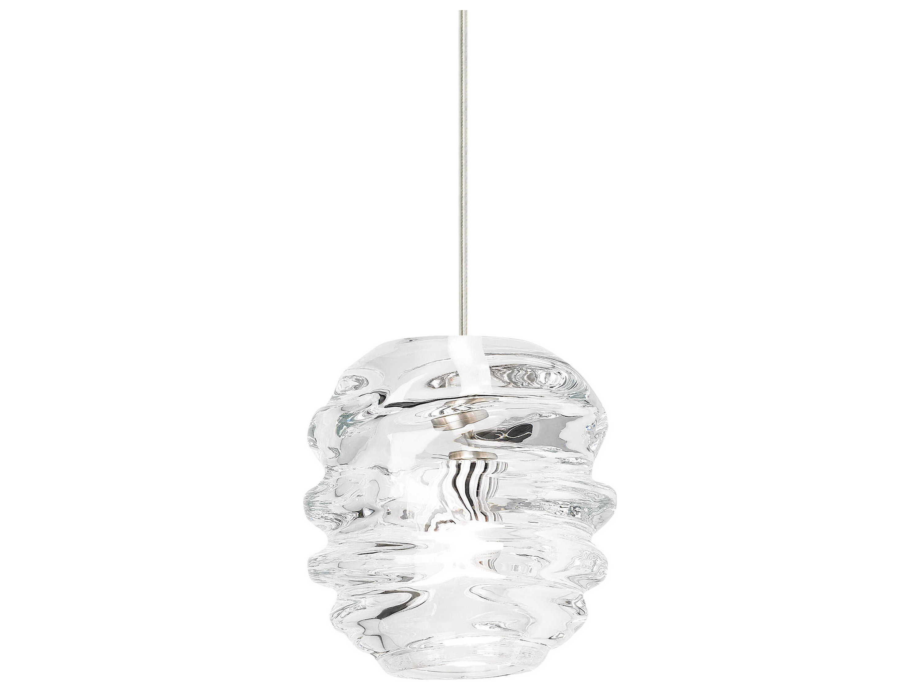 Visual Comfort Modern Audra 1-Light Satin Nickel Clear Mini Pendant