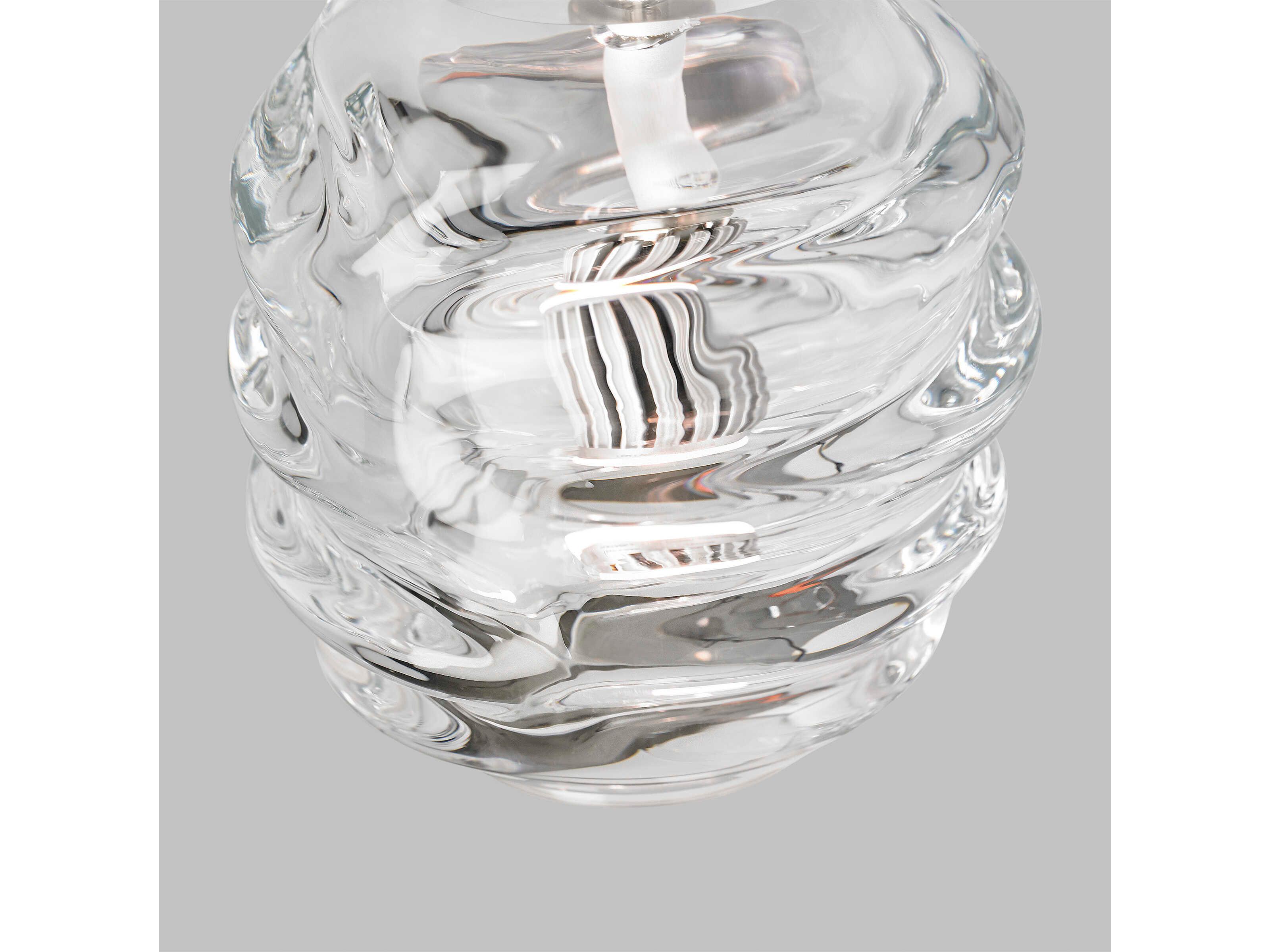 Visual Comfort Modern Audra 1-Light Satin Nickel Clear Mini Pendant