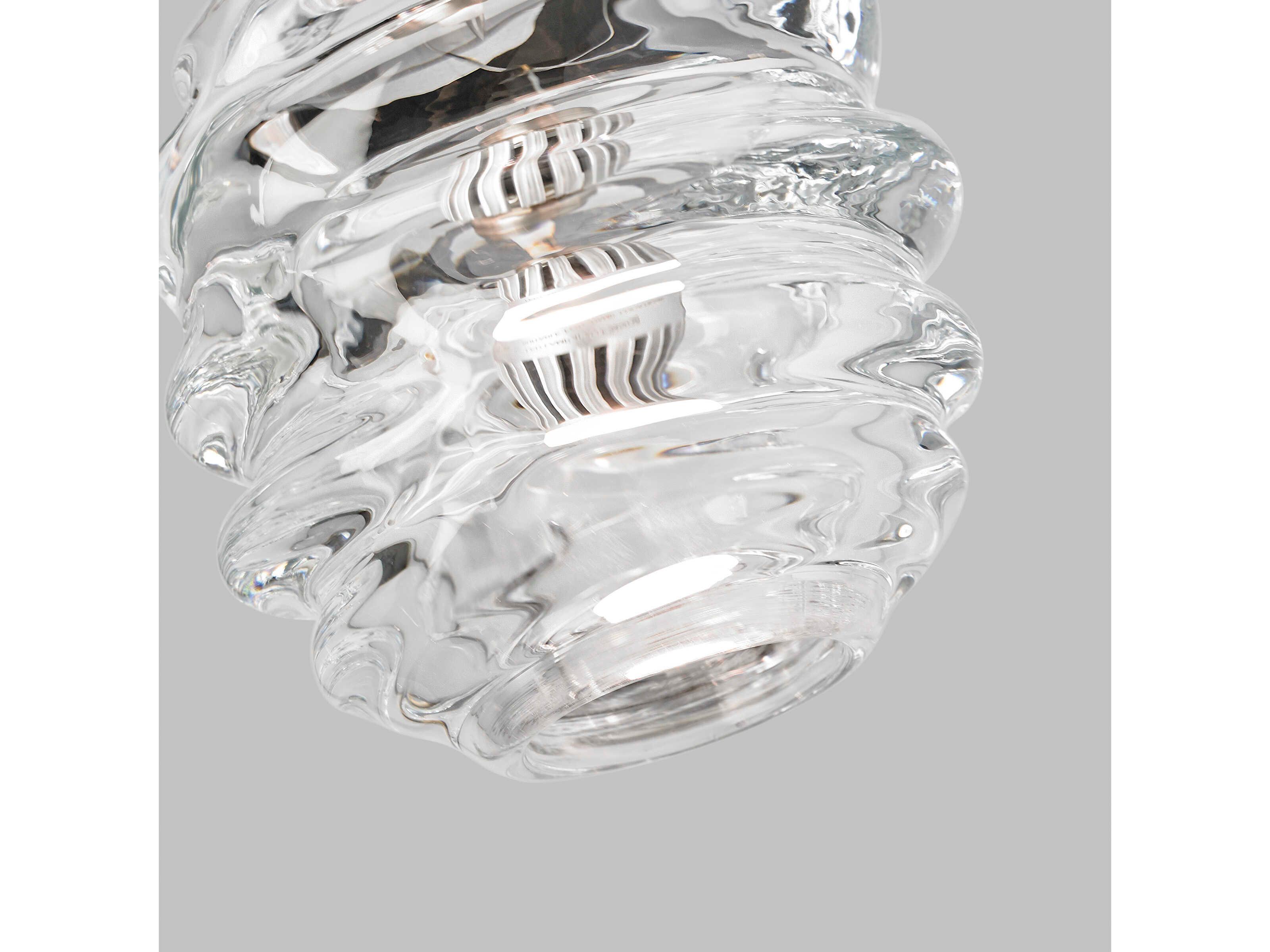 Visual Comfort Modern Audra 1-Light Satin Nickel Clear Mini Pendant