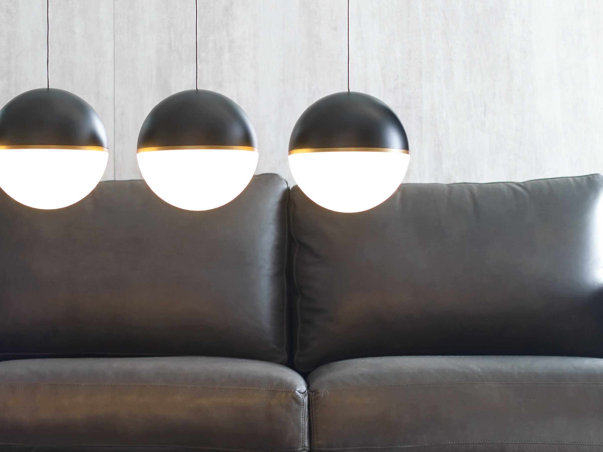 Visual Comfort Modern Akova 1-Light Matte Black Aged Brass Globe Pendant