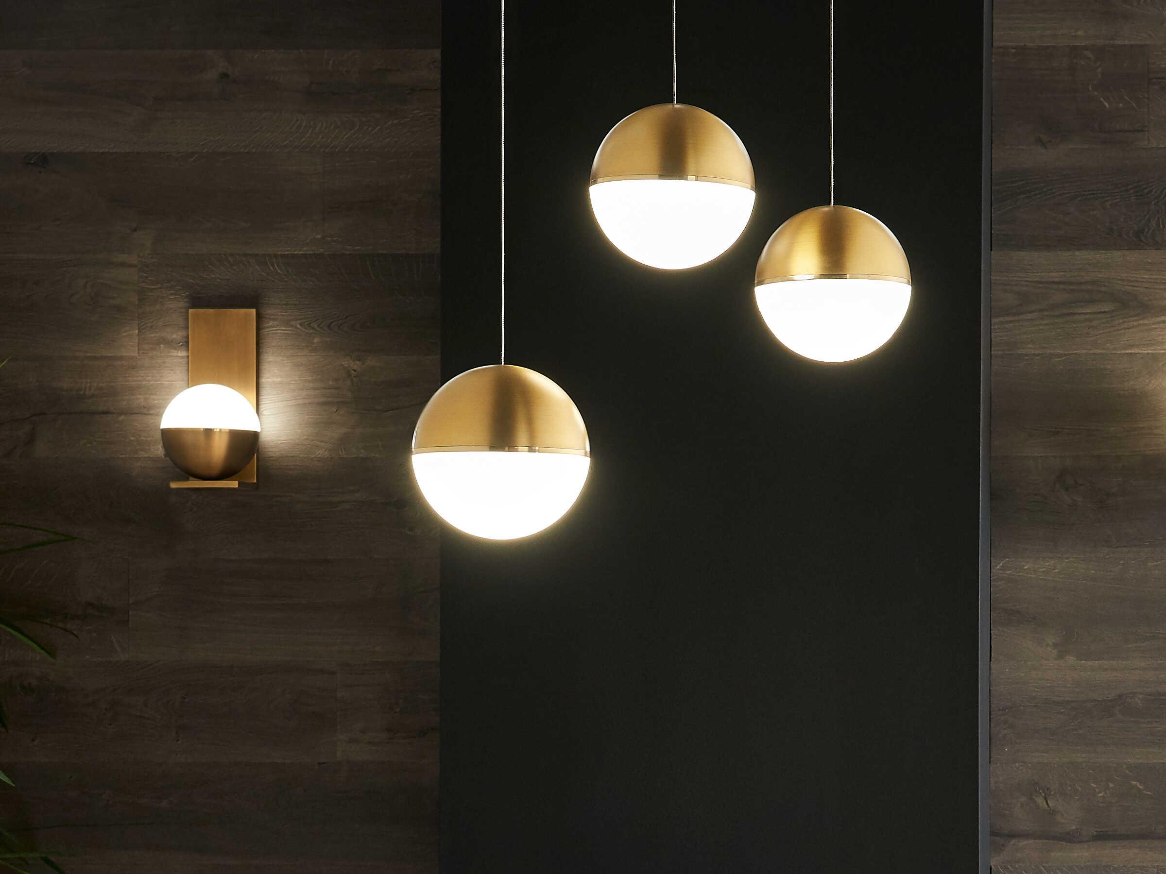 Visual Comfort Modern Akova 1-Light Aged Brass Bright Globe Pendant