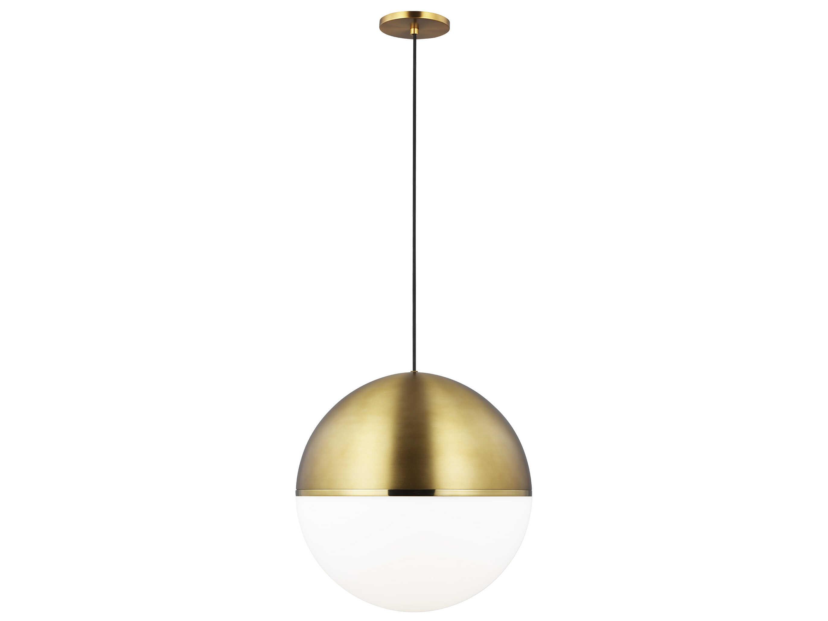 Visual Comfort Modern Akova 1-Light Aged Brass Bright LED Globe Pendant