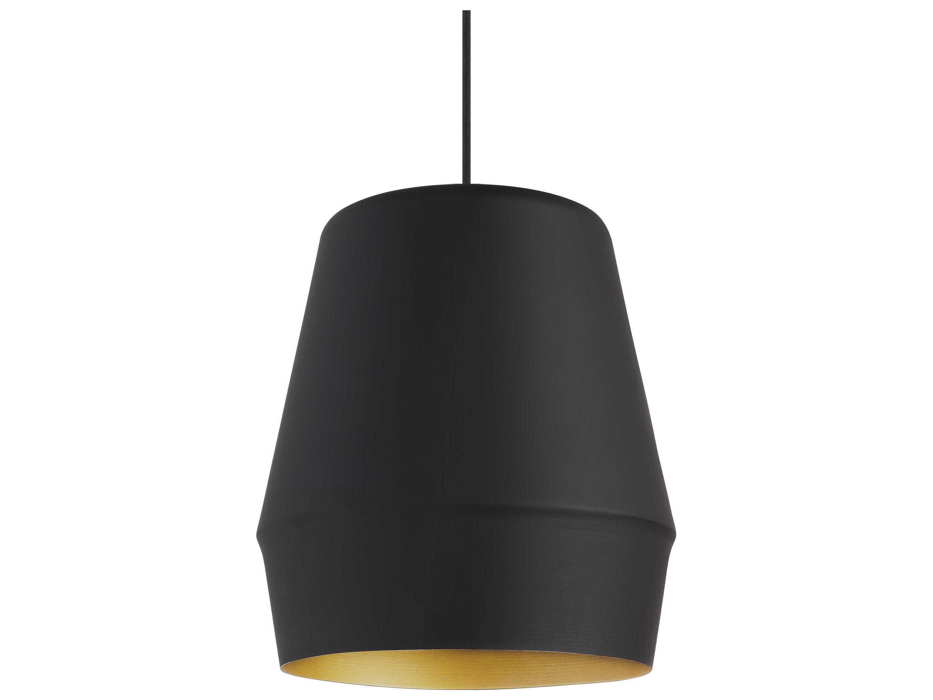 Visual Comfort Modern Allea 1-Light Black Gold Mini Pendant