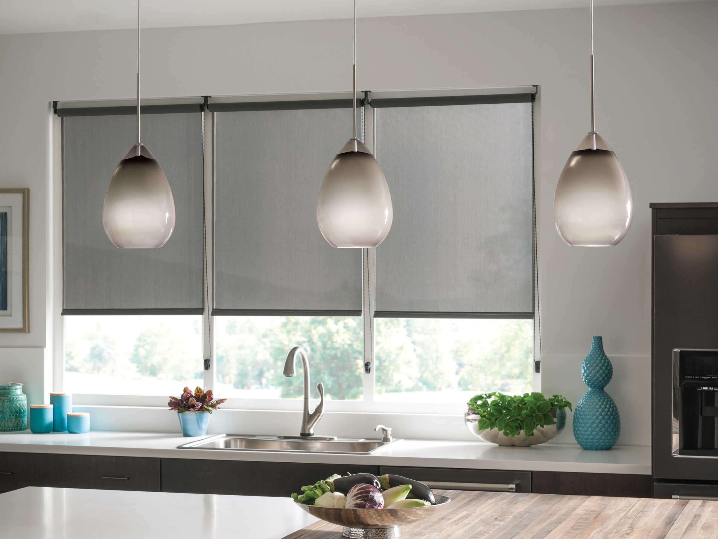 Visual Comfort Modern Alina 1-Light Satin Nickel Brown Mini Pendant