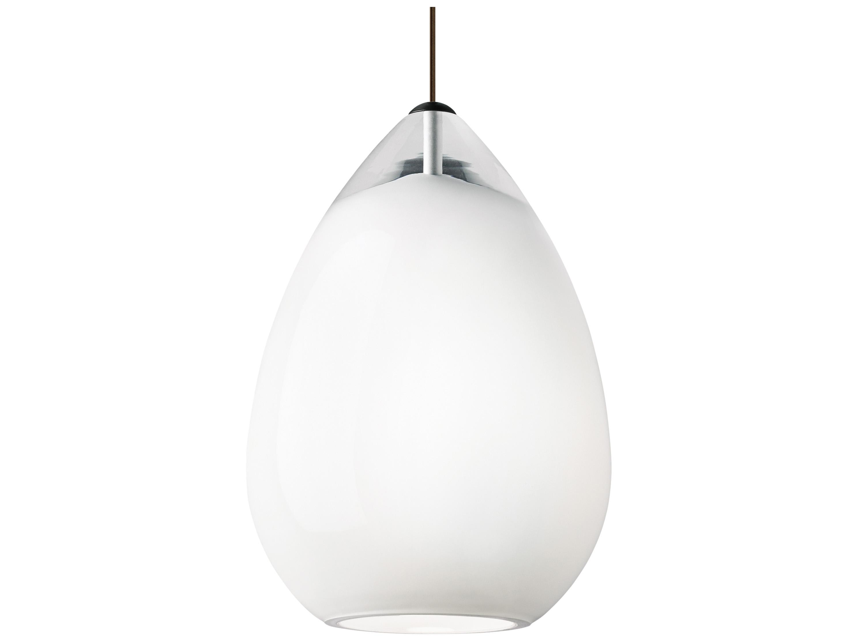 Visual Comfort Modern Alina 1-Light Satin Nickel White Mini Pendant