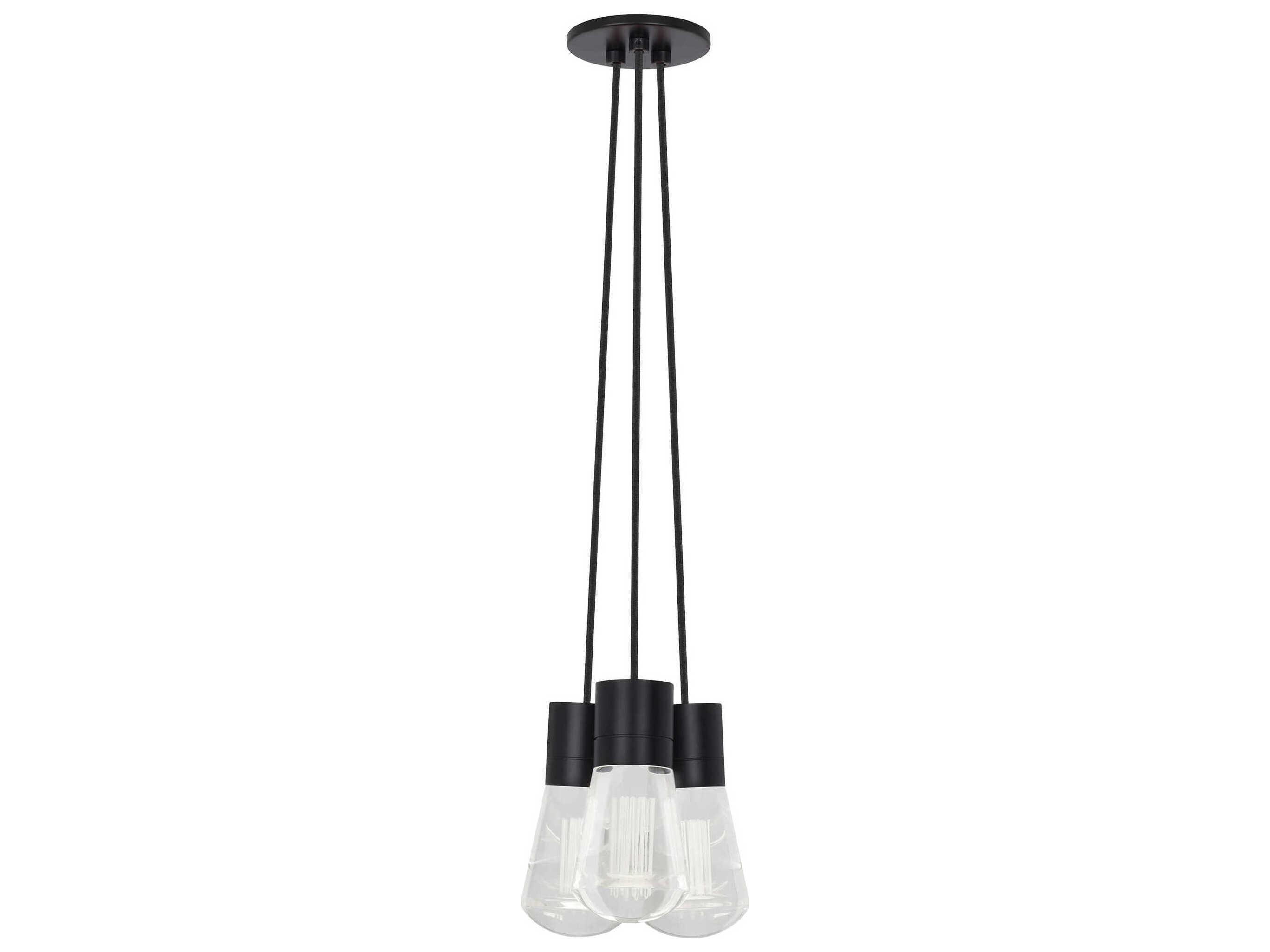 Visual Comfort Modern Alva 3-Light Black Mini Pendant