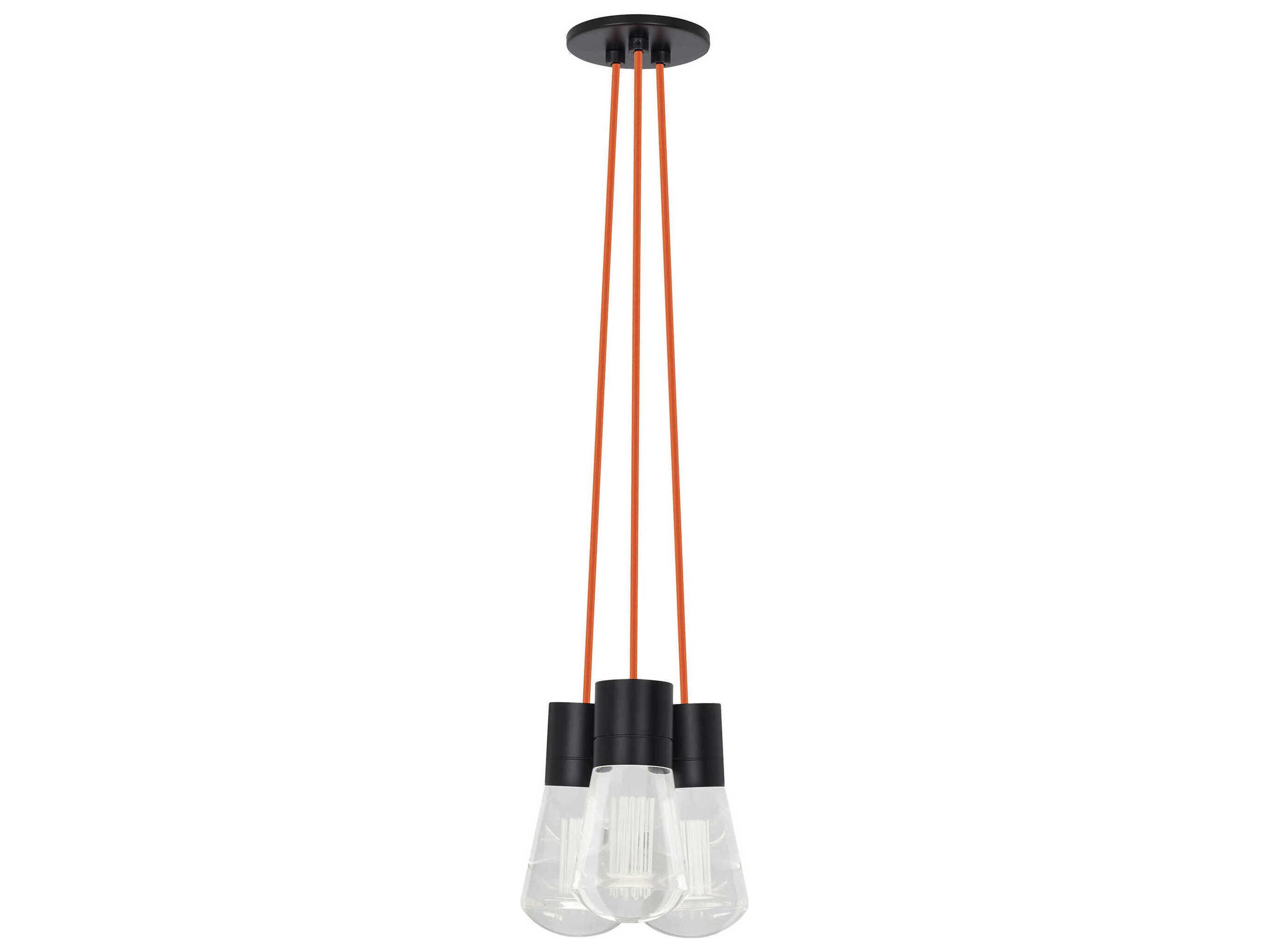 Visual Comfort Modern Alva 3-Light Black Mini Pendant