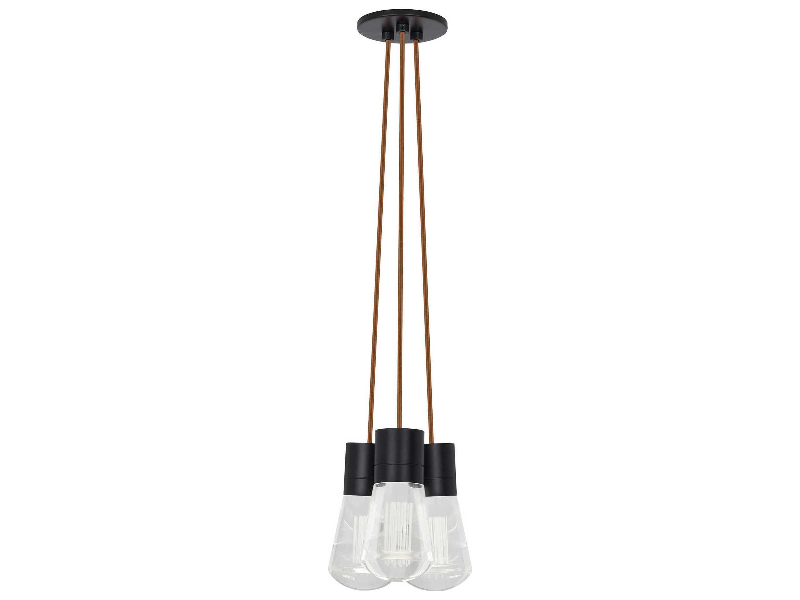 Visual Comfort Modern Alva 3-Light Black Mini Pendant