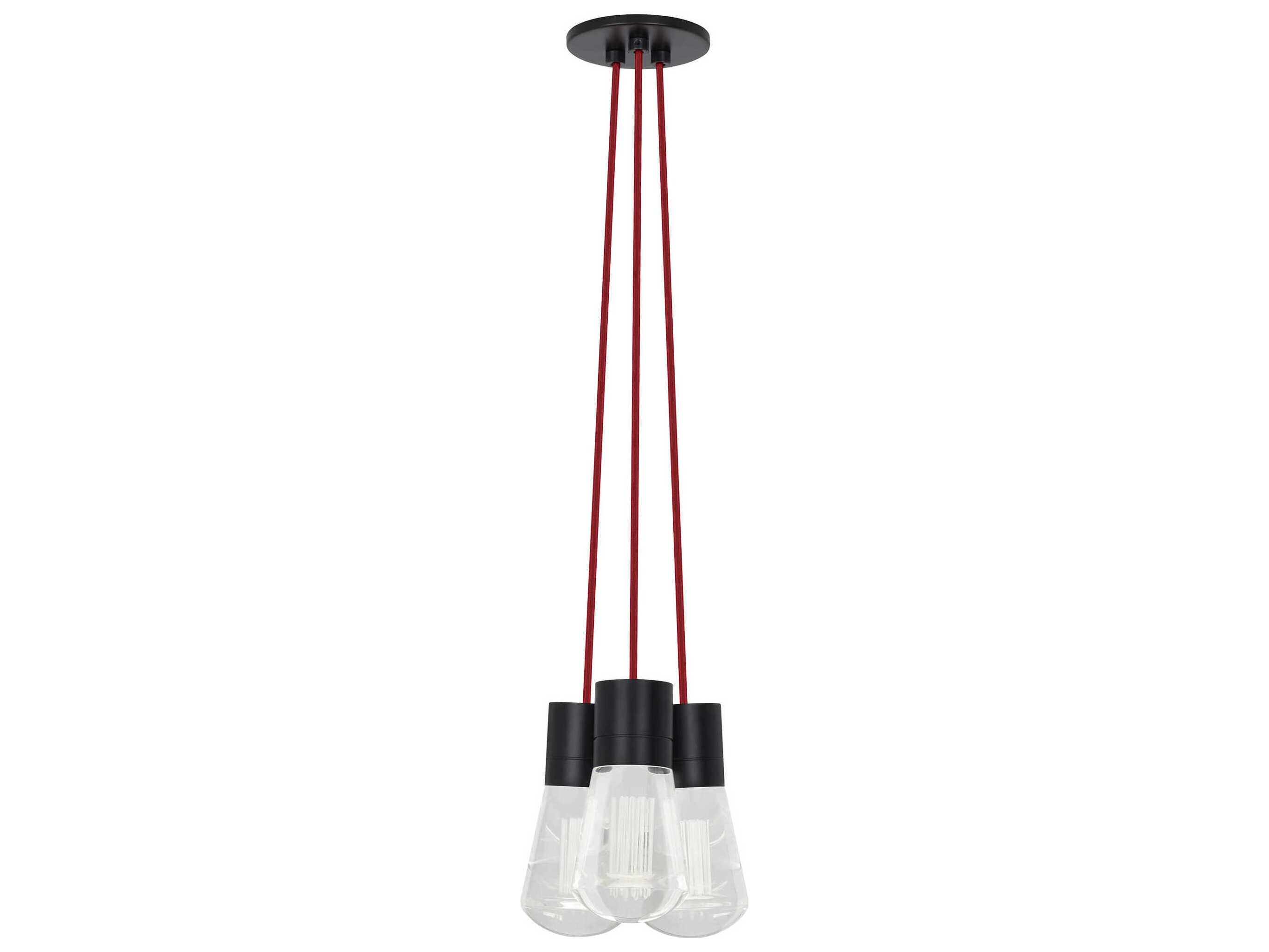 Visual Comfort Modern Alva 3-Light Black Mini Pendant