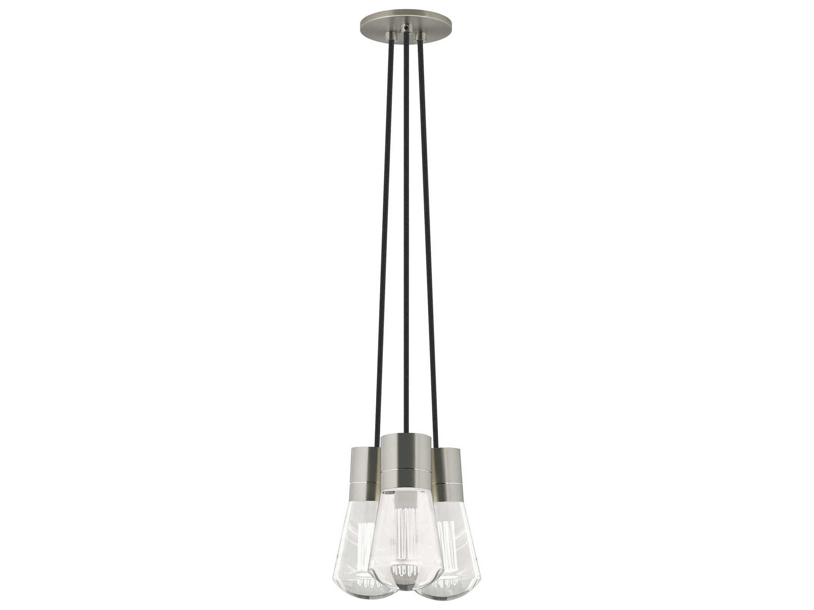 Visual Comfort Modern Alva 3-Light Satin Nickel Mini Pendant
