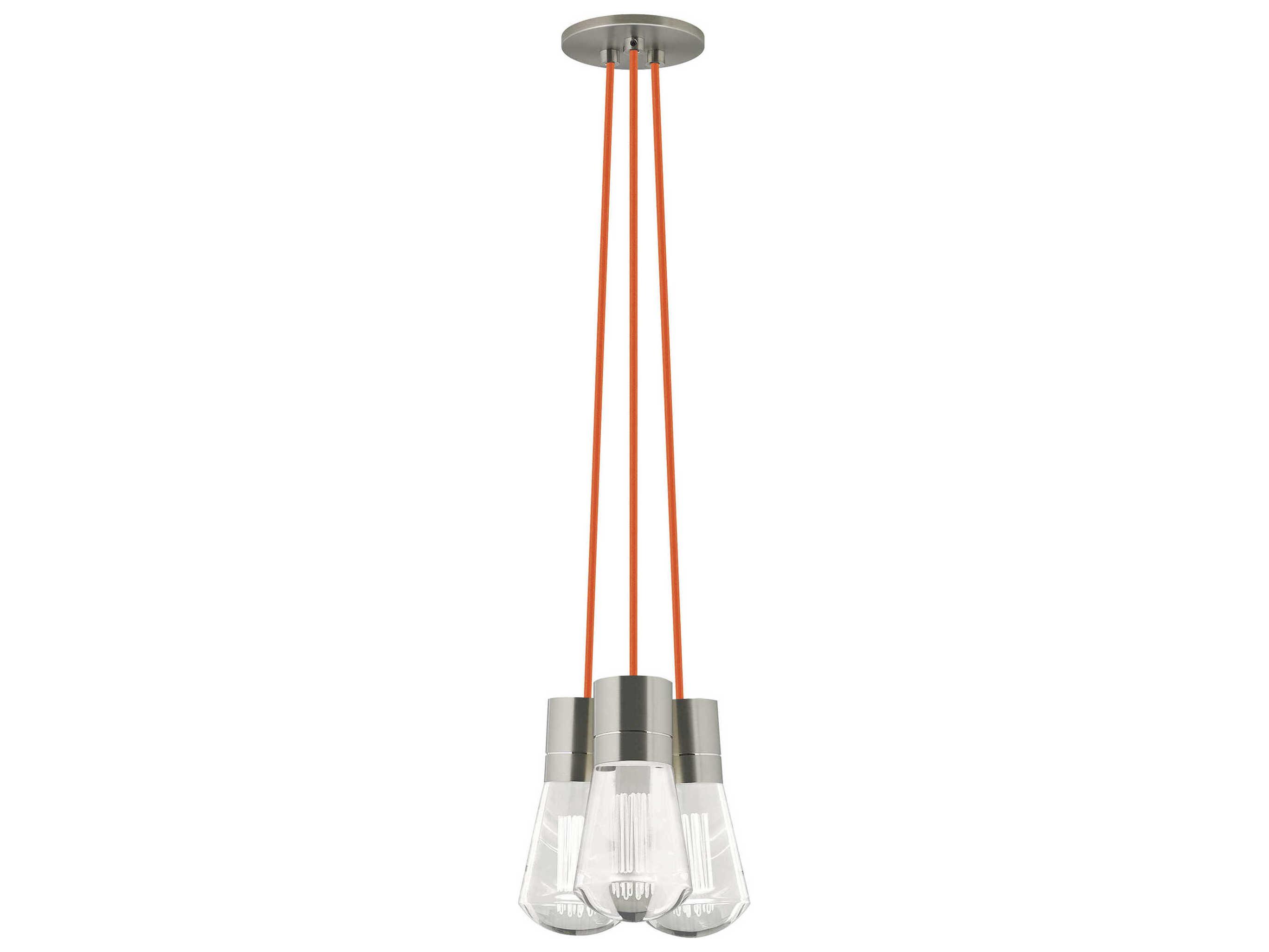 Visual Comfort Modern Alva 3-Light Satin Nickel Mini Pendant