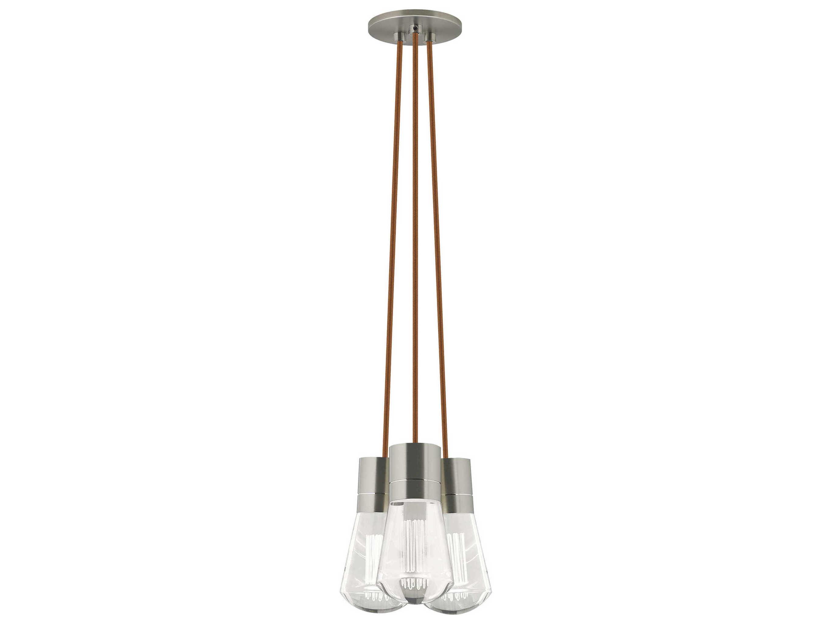 Visual Comfort Modern Alva 3-Light Satin Nickel Mini Pendant
