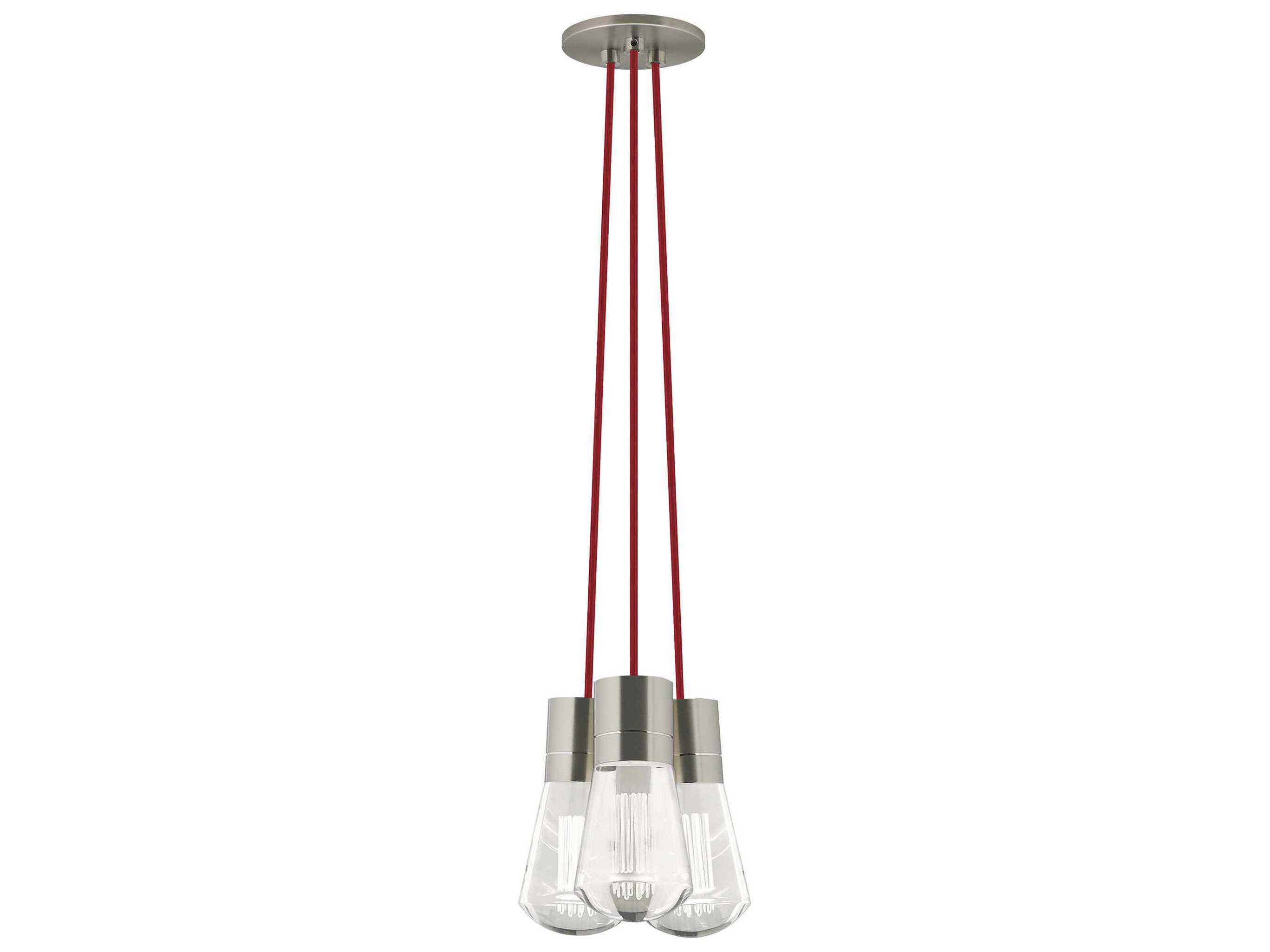 Visual Comfort Modern Alva 3-Light Satin Nickel Mini Pendant